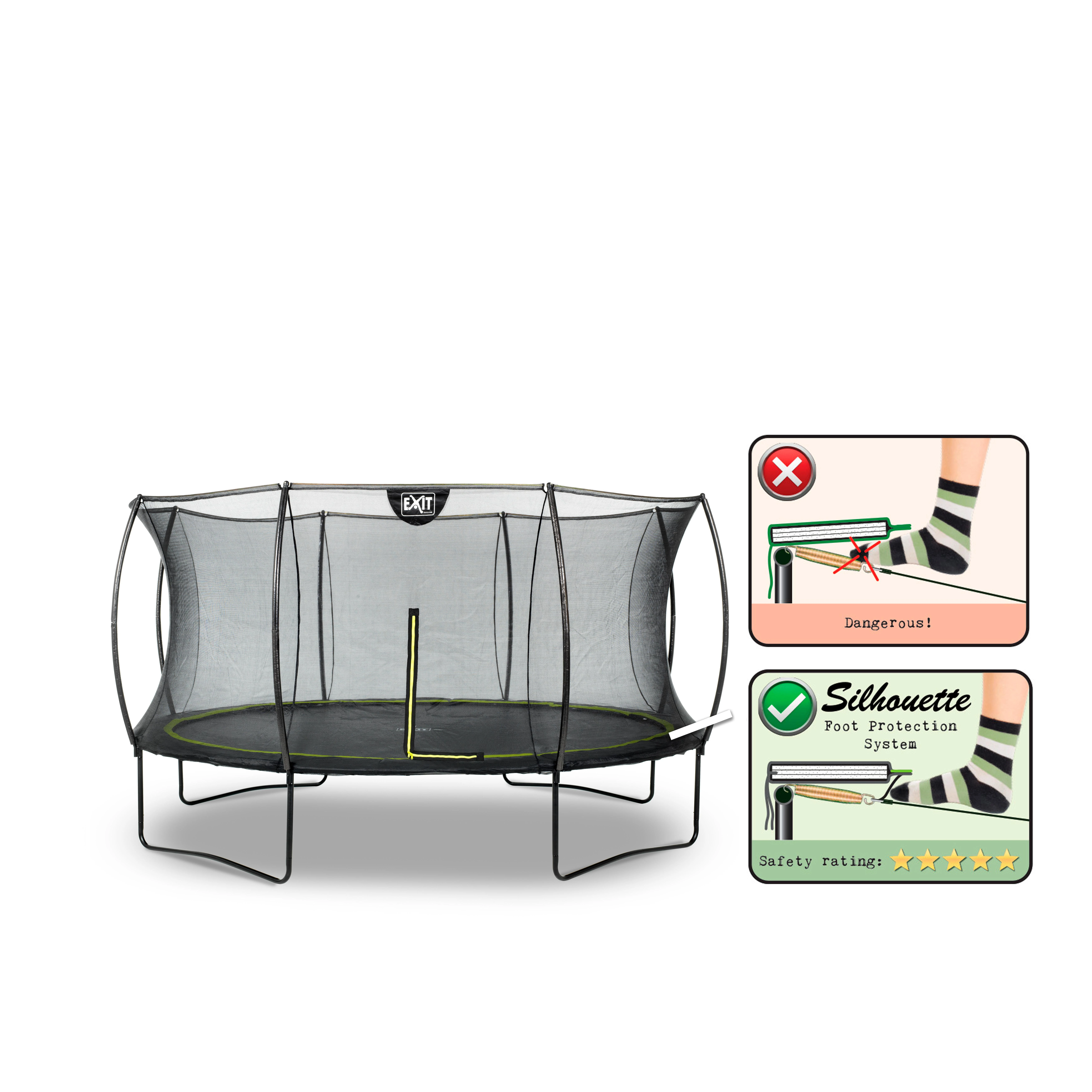 EXIT Silhouette trampoline ø427cm - juodas Lauke Turas Spyruoklė Ant žemės pastatomas batutas