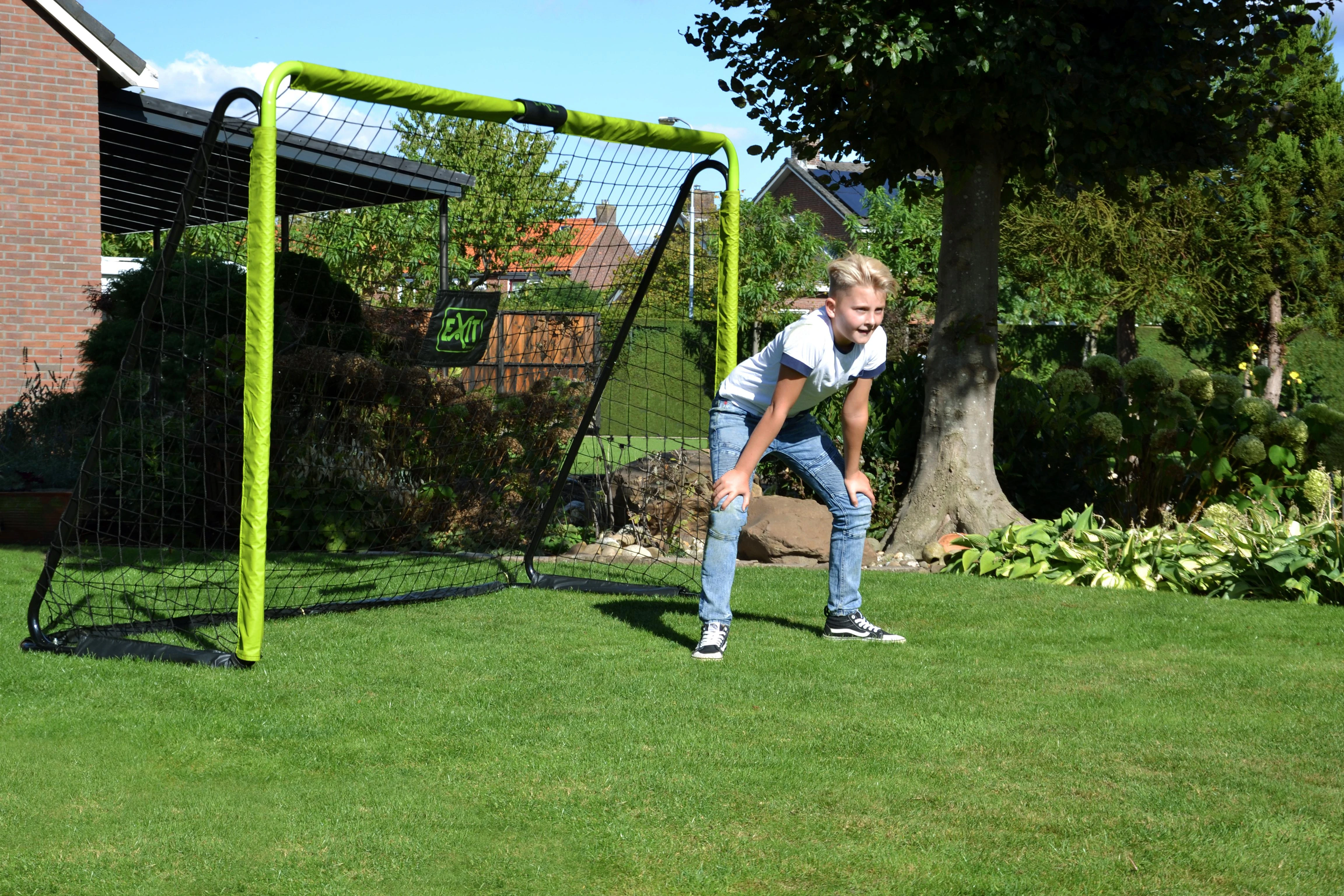 EXIT Tempo steel football goal 180x120cm - žalias/juodas Vaikai Laisvai stovintis