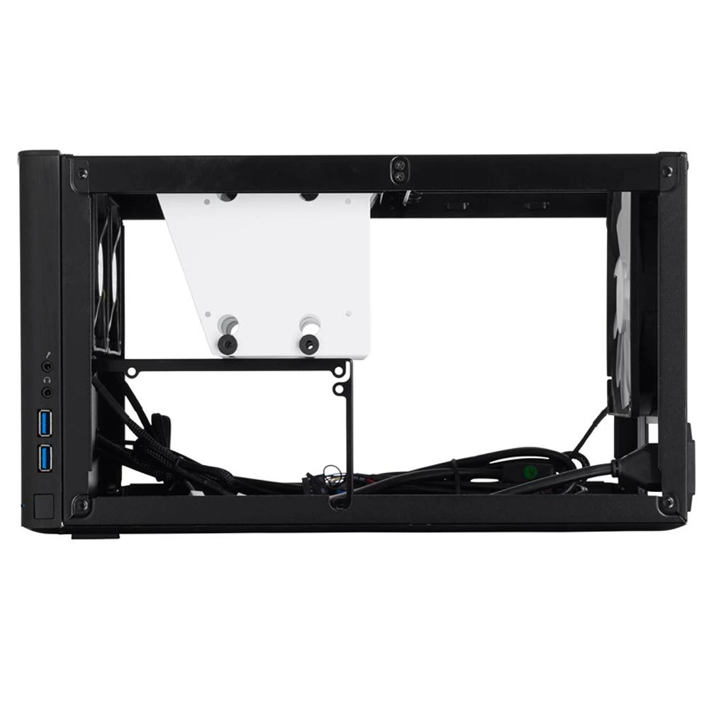 „Fractal Design“ | „NODE 304“ | 2 – USB 3.0 (pridedamas vidinis 3.0–2.0 adapteris) 1 – 3,5 mm garso įvestis (mikrofonas) 1 – 3,5 mm garso išvestis (ausinės) Maitinimo mygtukas su LED indikatoriumi HDD LED | Juodas