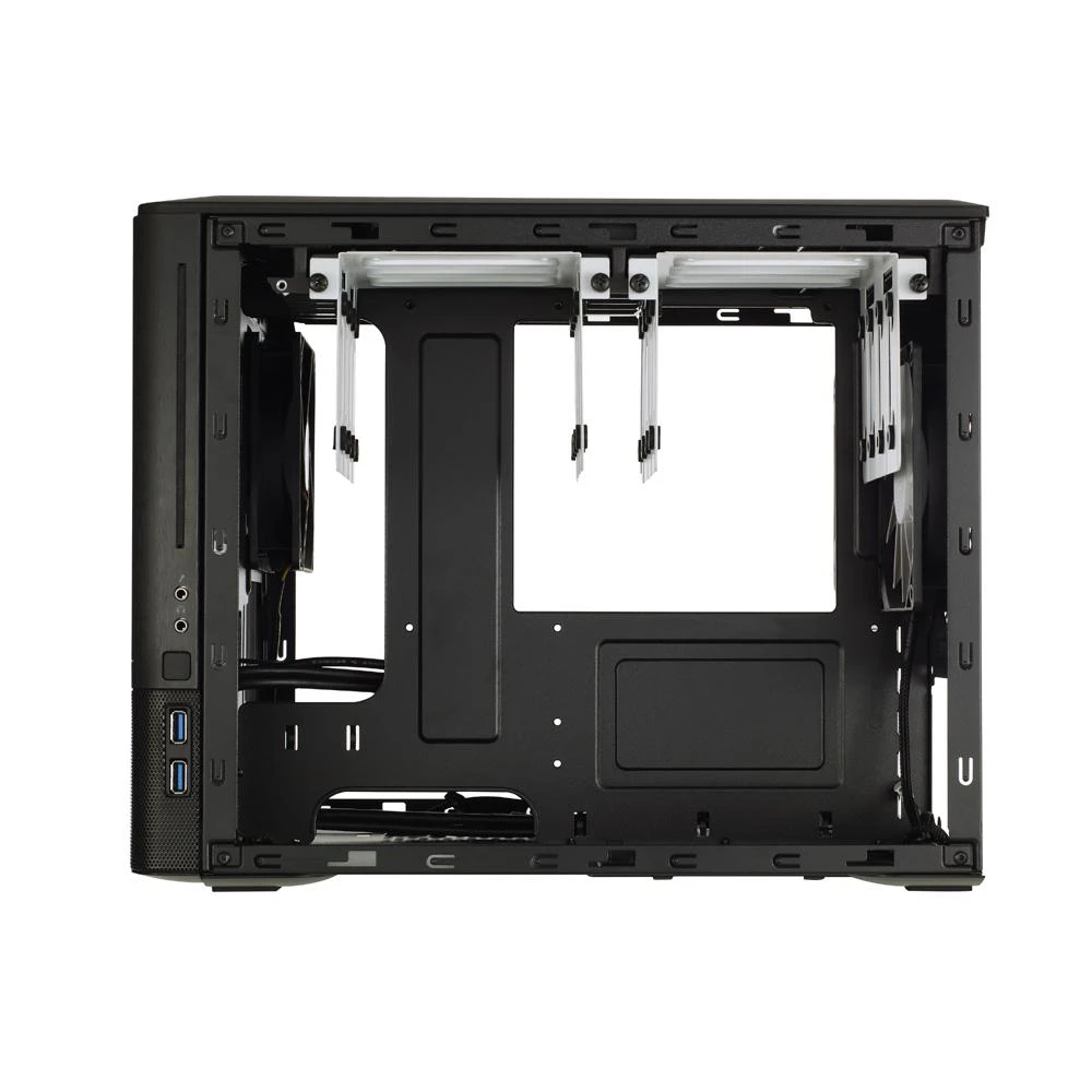 Kompiuterio korpusas Fractal Design | NODE 804 | Side window | 2 - USB 3.0Audio in/outPower button with LED (baltas)HDD activity LED (baltas) | Juodas | Micro ATX