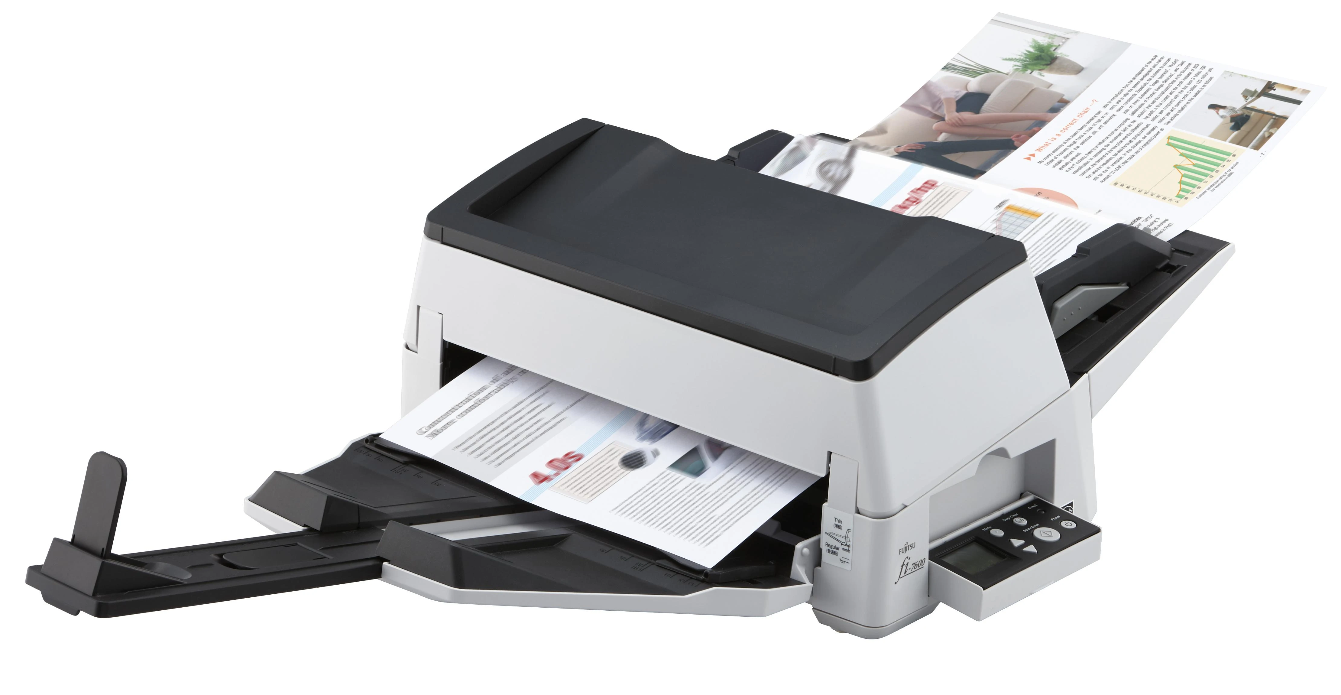 Fujitsu fi-7600 600 x 600 DPI ADF + mechaninio padavimo skeneris Juoda, Balta A3
