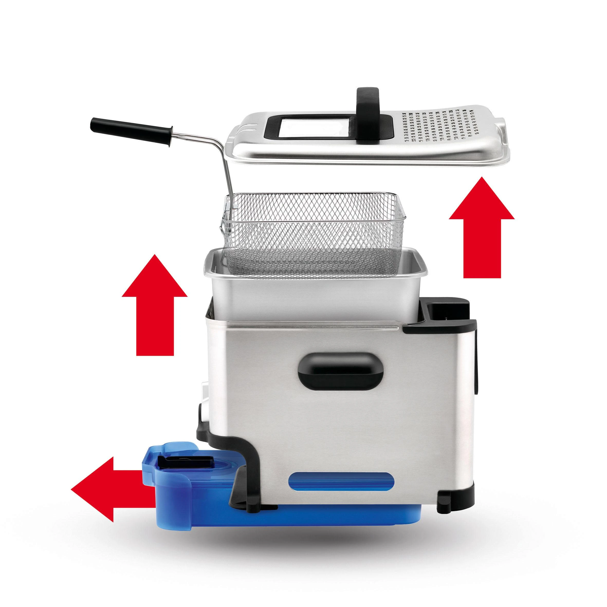 Gruzdintuvė Keptuvė Tefal Oleoclean Pro FR8040 (3,5 l, 1,2kg, 2300 W, plieno spalvos)