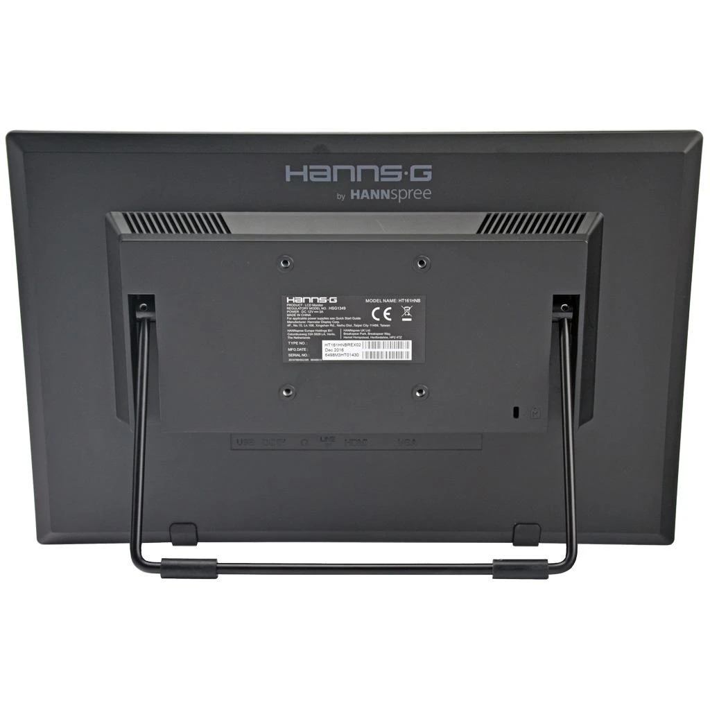 Monitorius Hannspree HT 161 HNB 39,6 cm (15.6") 1366 x 768 pikseliai Juoda „Multi-touch“ Stalo paviršius