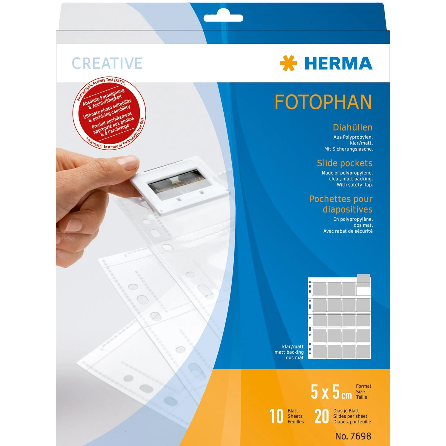 HERMA 7698 vardinių kortelių dėklas Permatomas