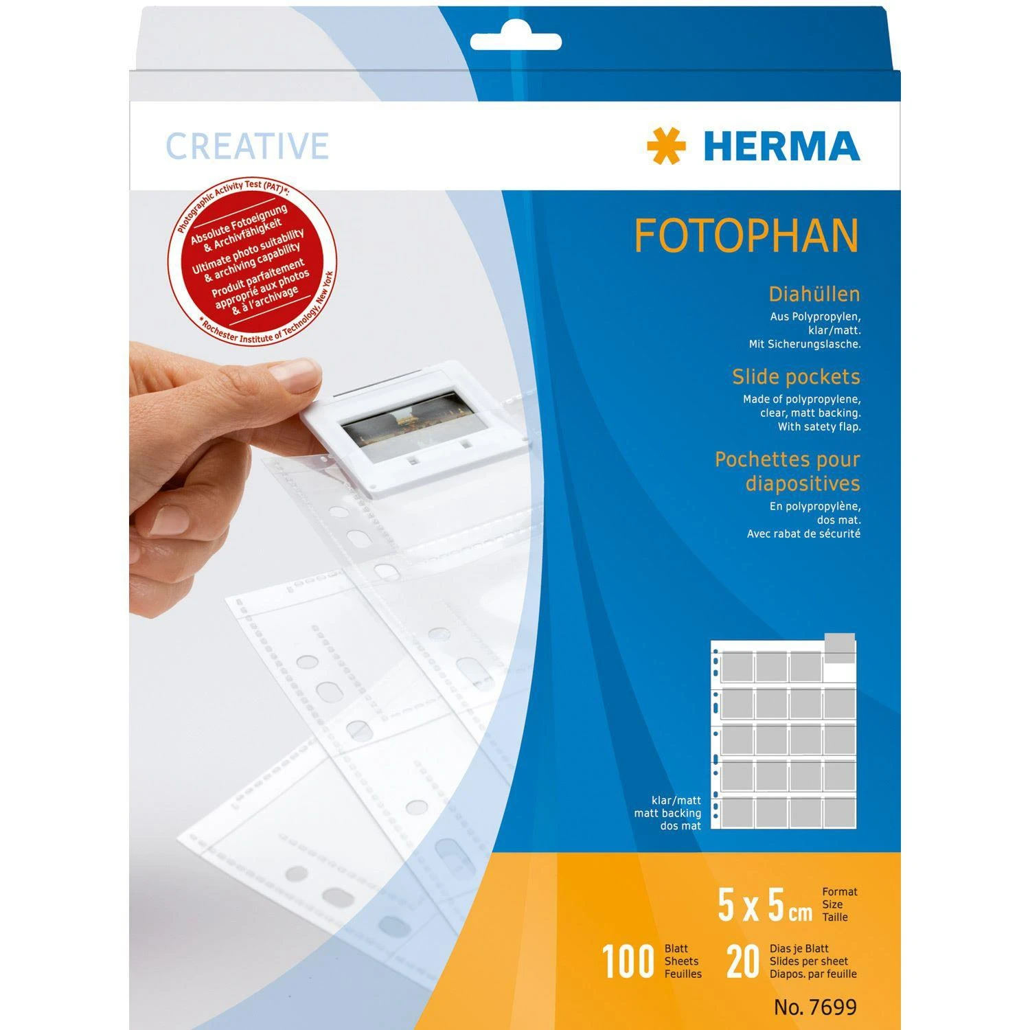 HERMA 7699 vardinių kortelių dėklas Permatomas