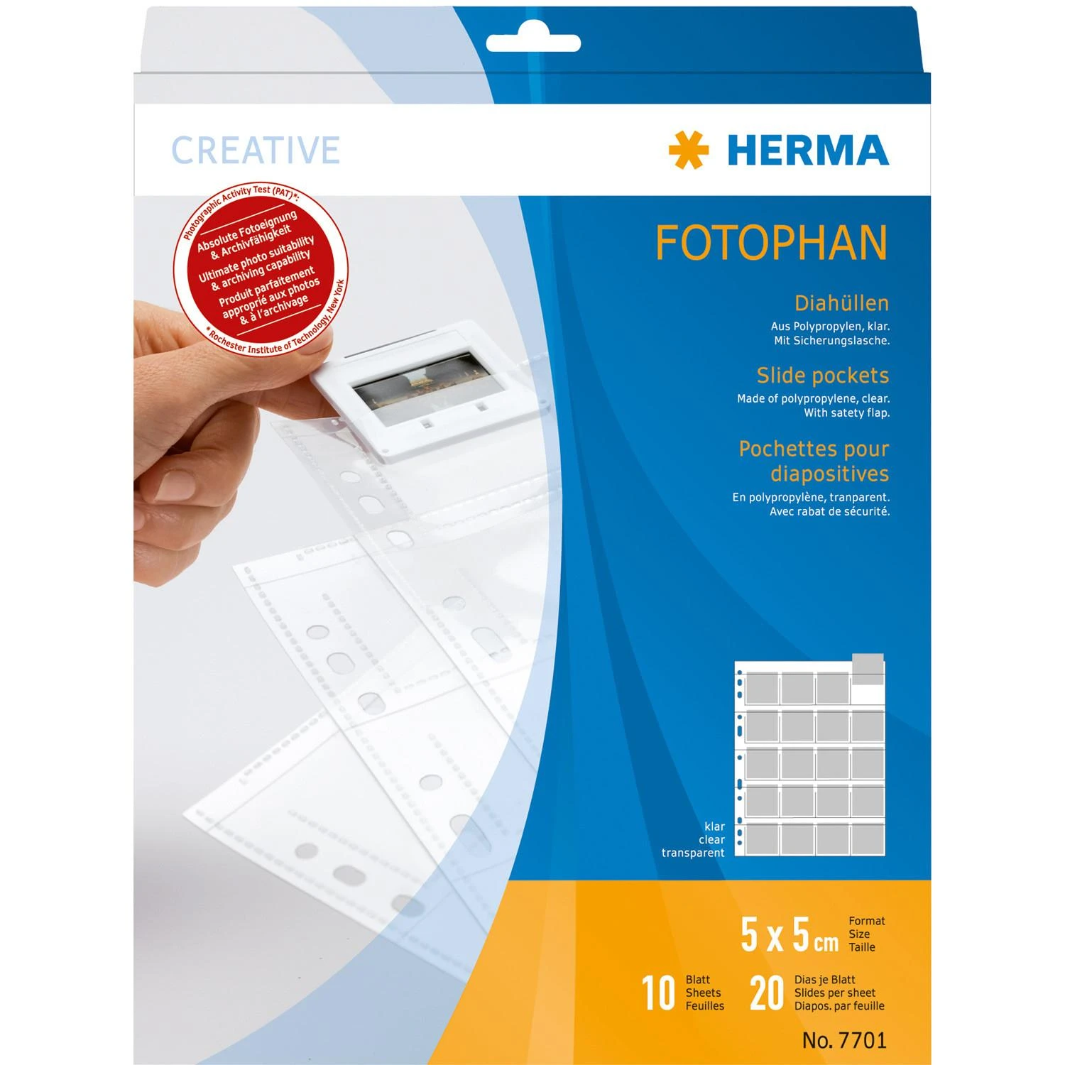 HERMA 7701 vardinių kortelių dėklas Permatomas