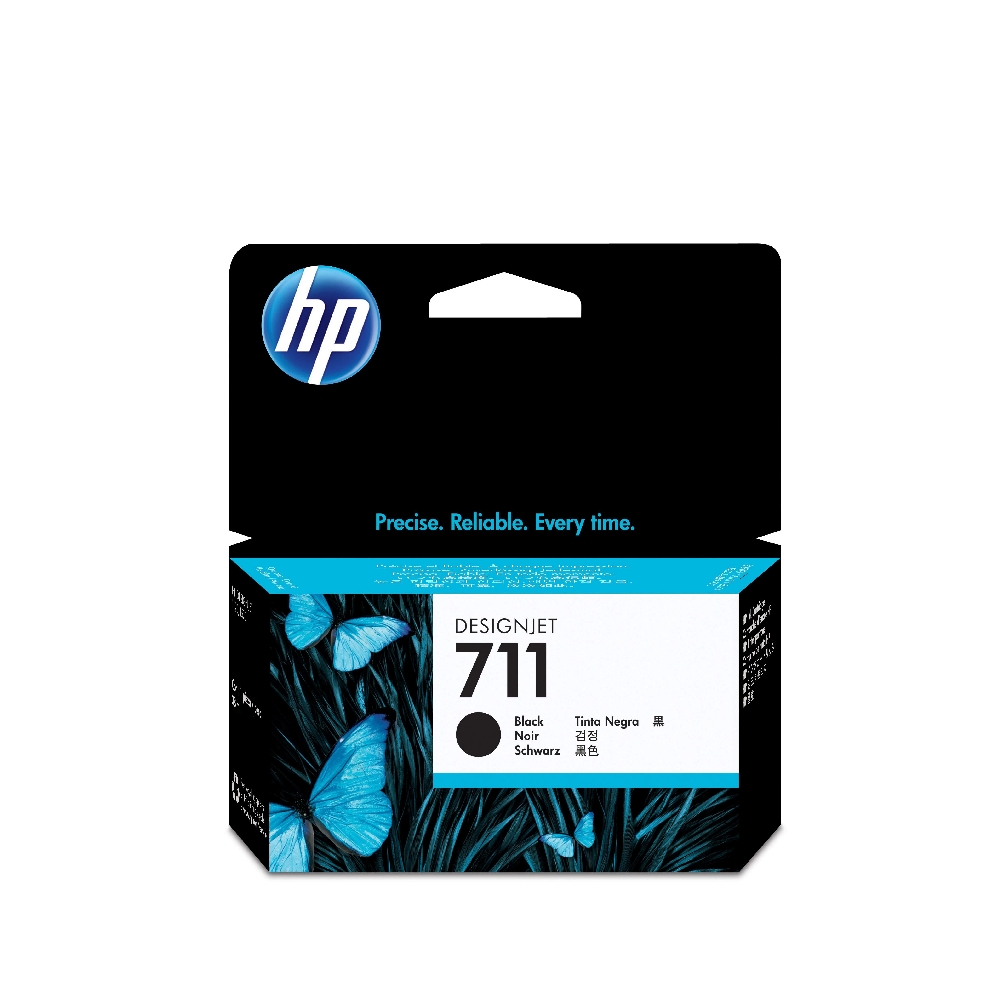 Hewlett Packard (HP) HP 711 Juodas rašalo kasetė, 38 ml, skirta HP DesignJet T120, T520