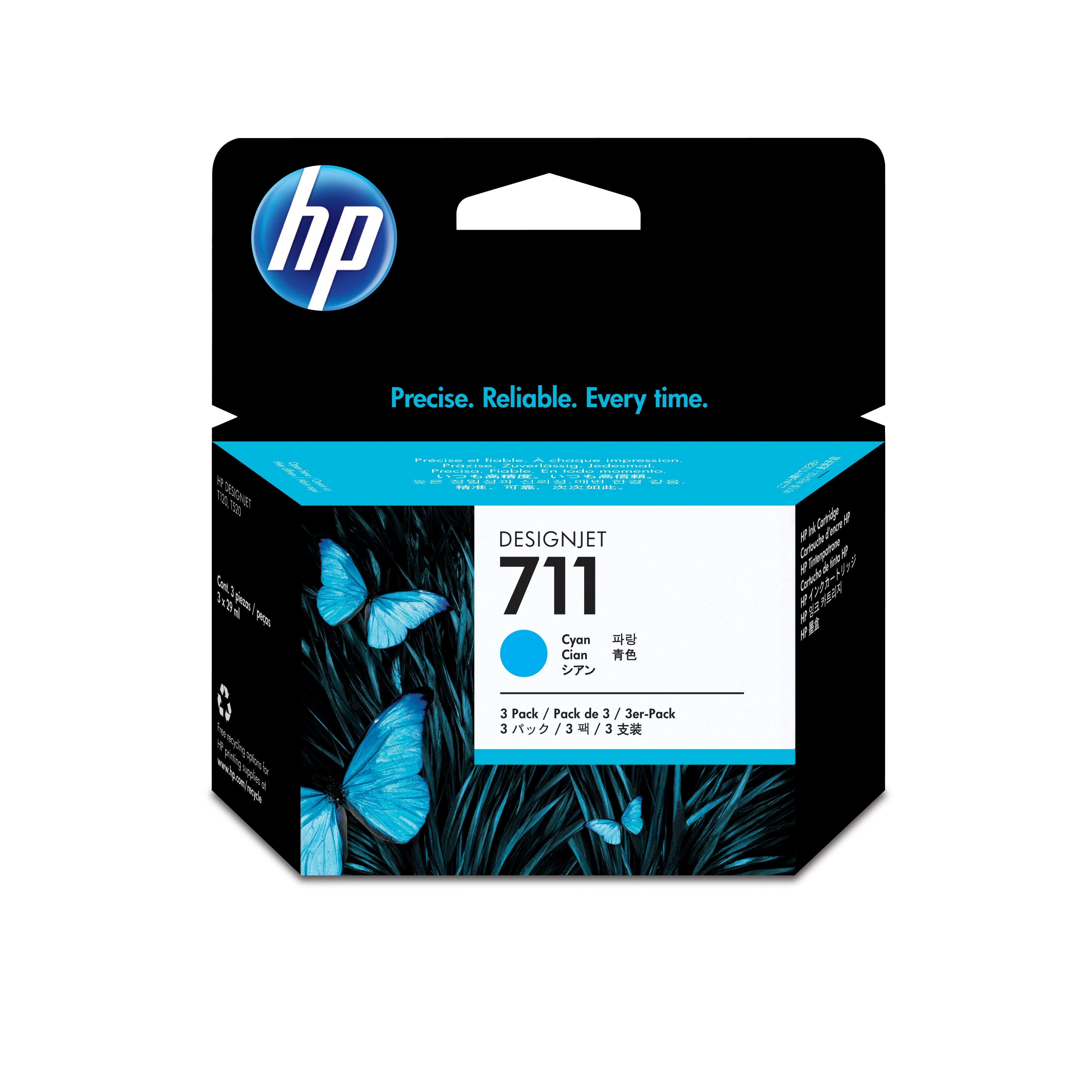 Hewlett Packard (HP) HP nr.711 Cyan Ink Cartridge 29 ml 3 pak