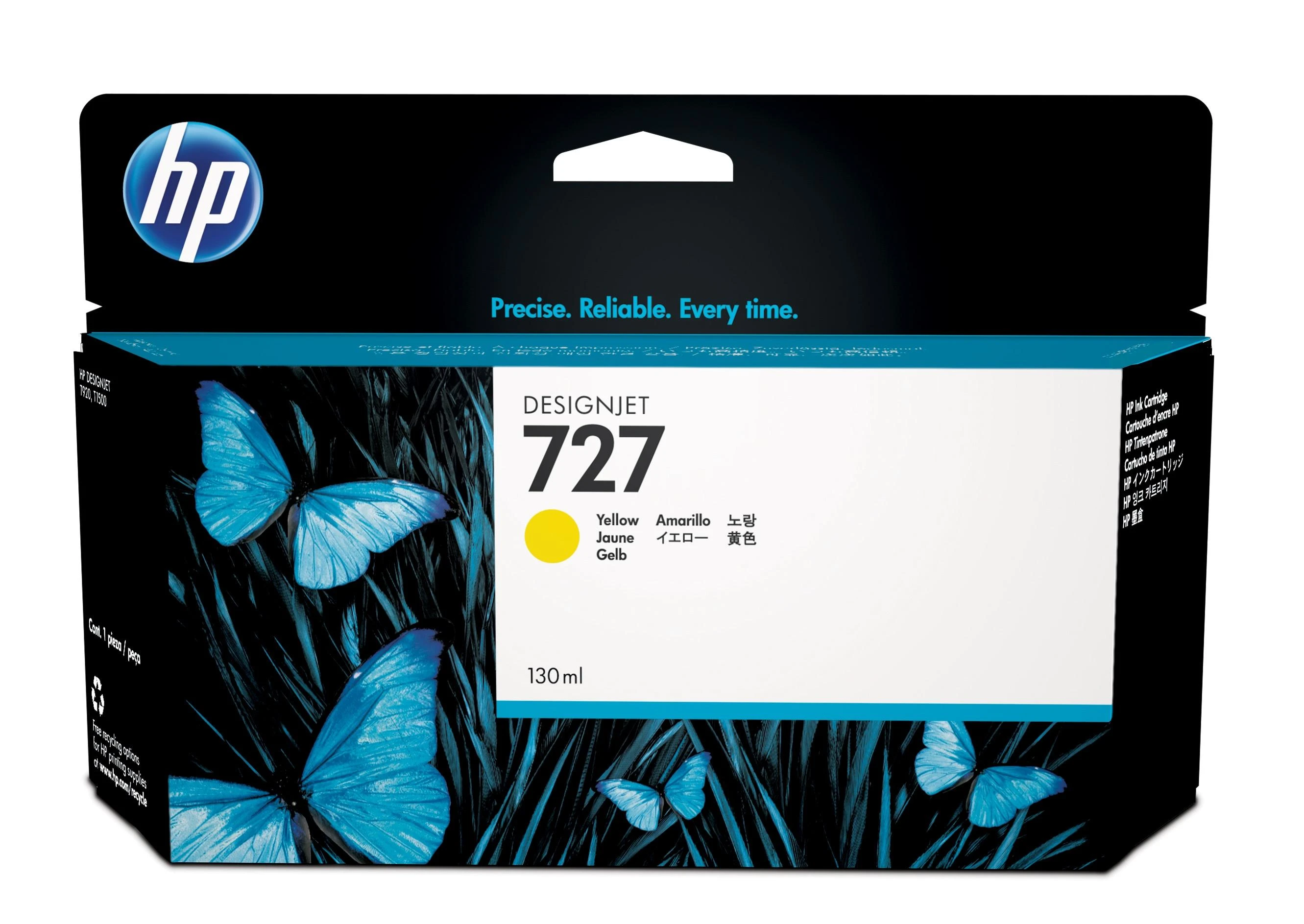 Hewlett Packard (HP) HP nr.727 Geltona rašalo kasetė 130 ml, skirta T920,T1500,T2500 serijai