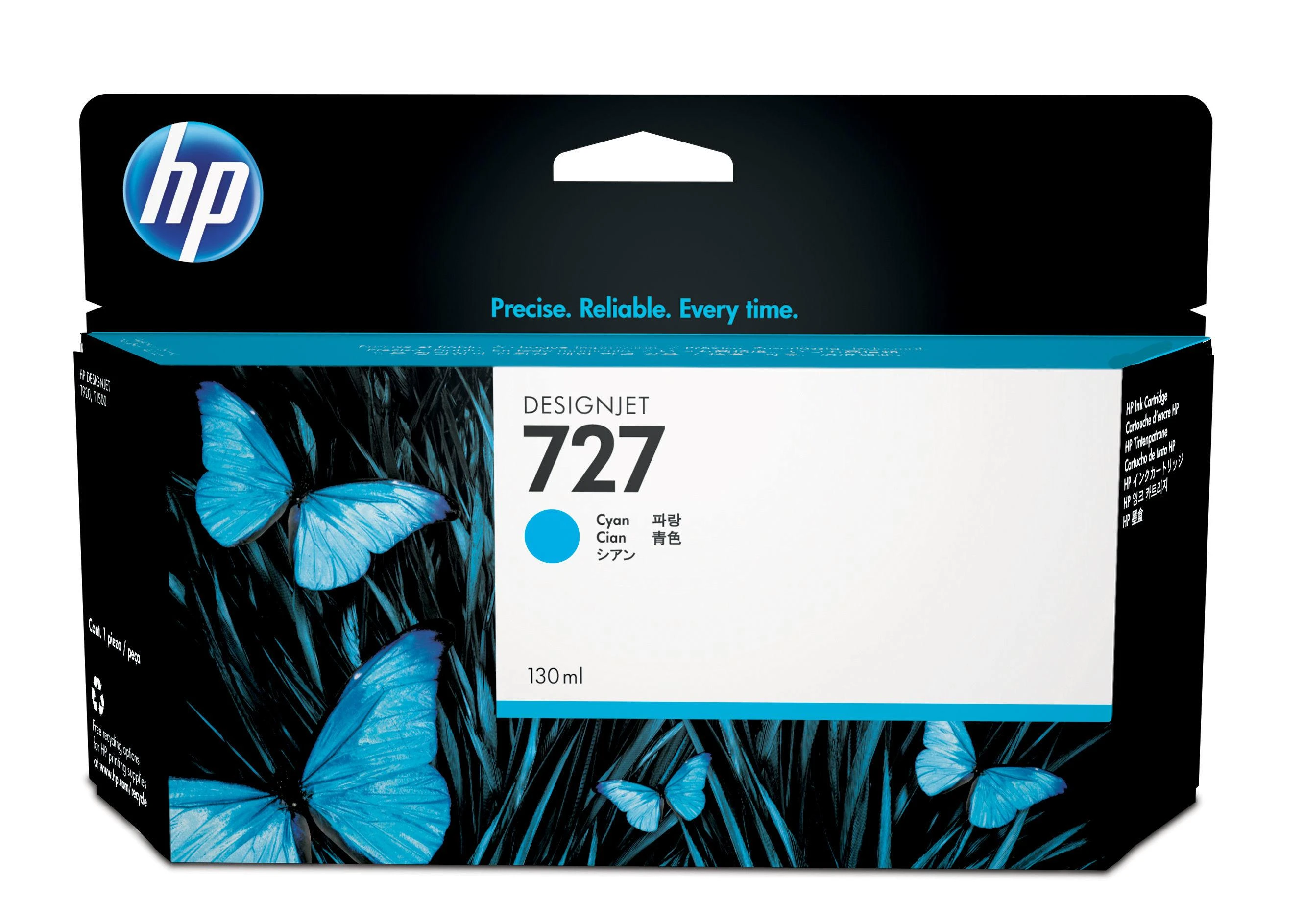 Hewlett Packard (HP) HP no.727 Cyan Ink Cartridge 130 ml, skirta T920,T1500,T2500 serijai