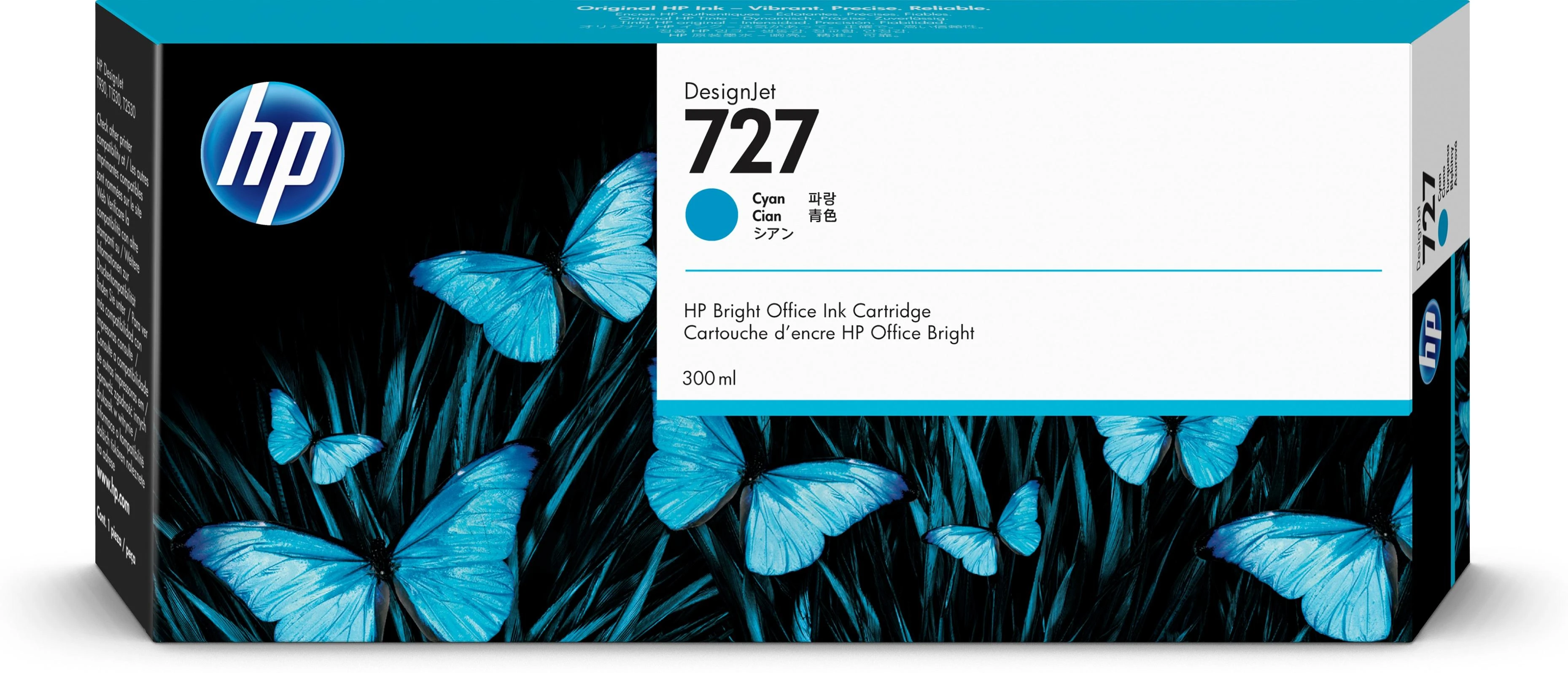 Hewlett Packard (HP) HP 727 300 ml rašalo kasetė žalsvai mėlyna