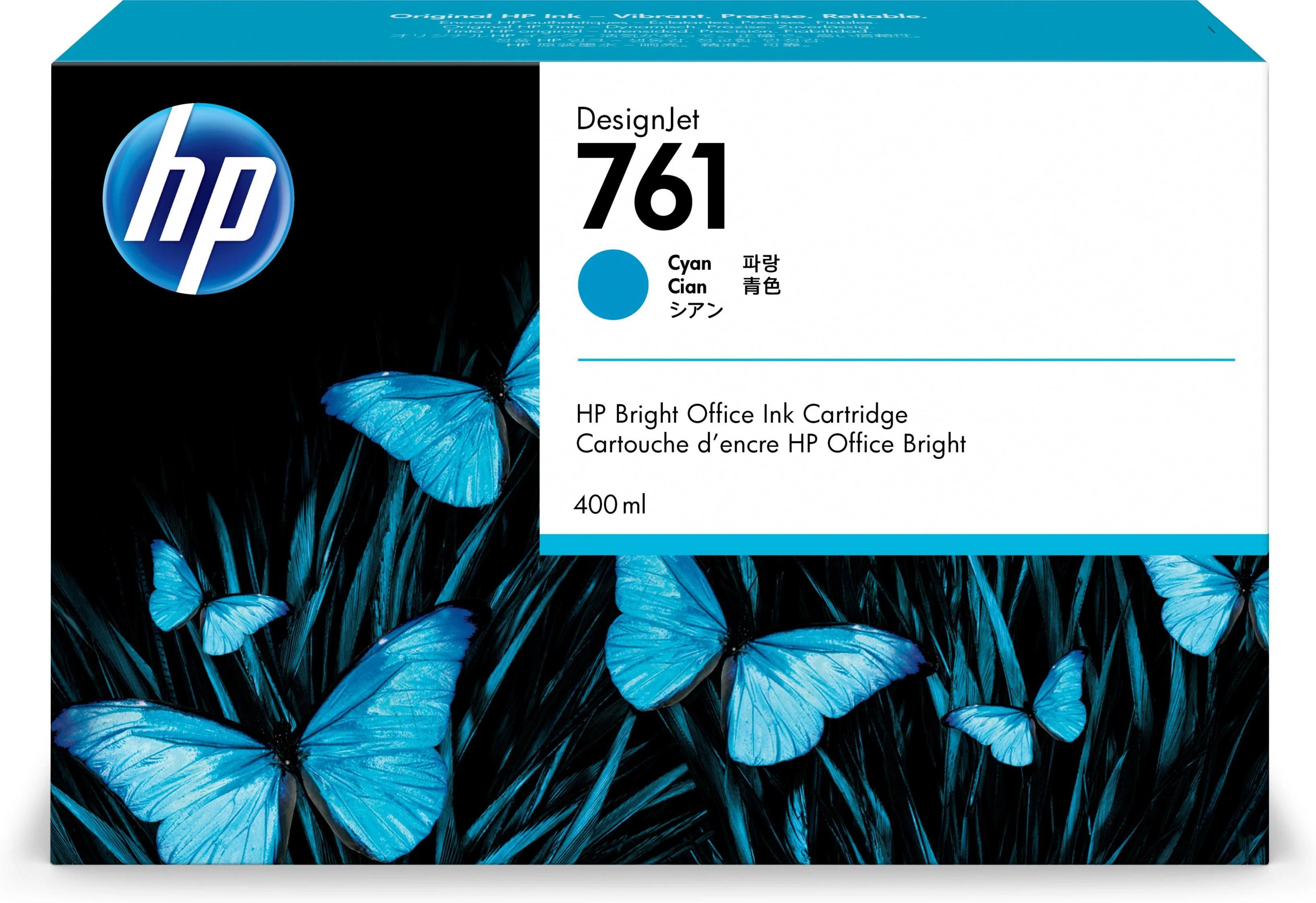 Hewlett Packard (HP) HP 761 cyan rašalas, 400 ml Designjet T7100