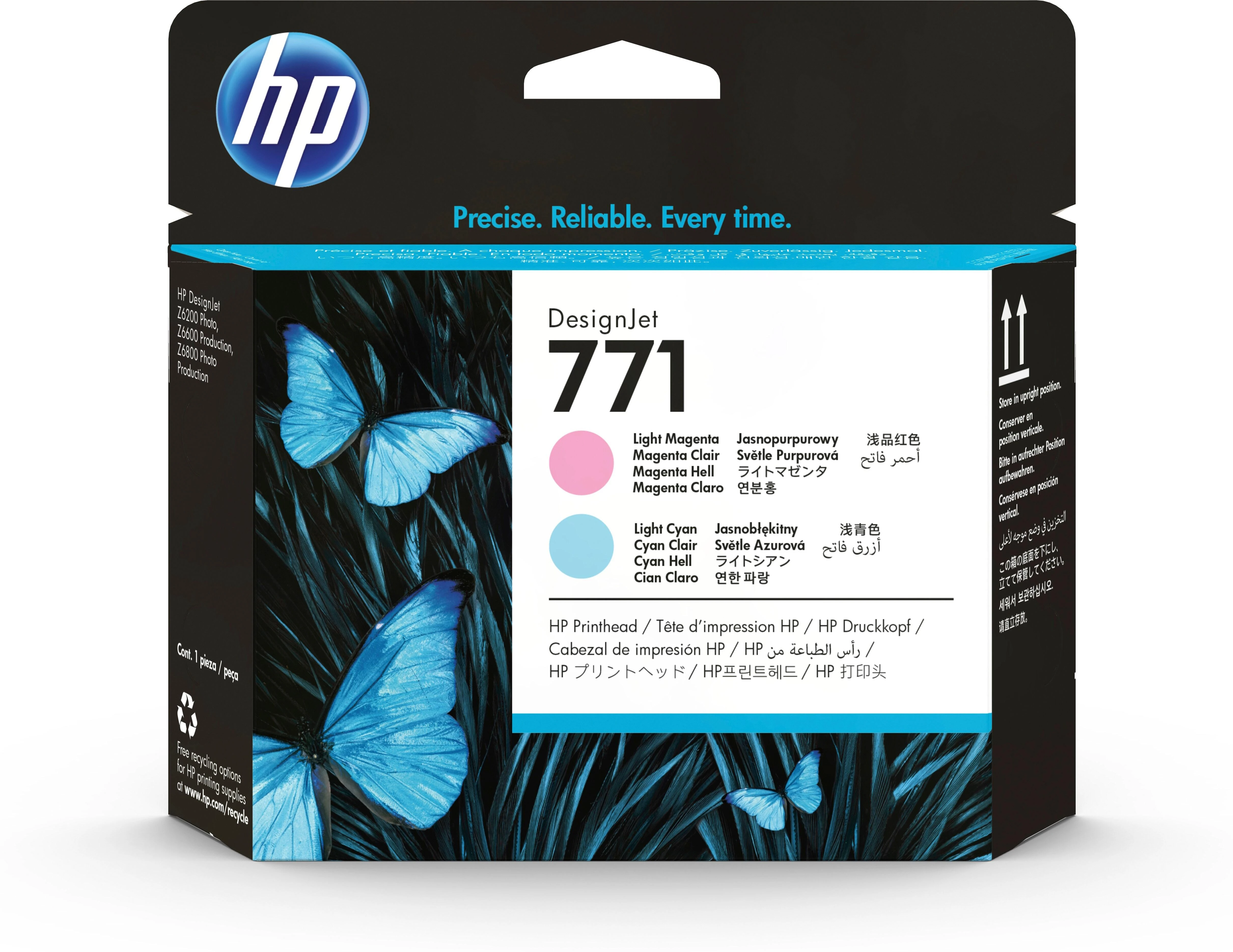 Hewlett Packard (HP) HP 771 šviesiai purpurinė / šviesiai žalsvai mėlyna spausdinimo galvutė, skirta HP Designjet Z6200, Z6600, Z6800