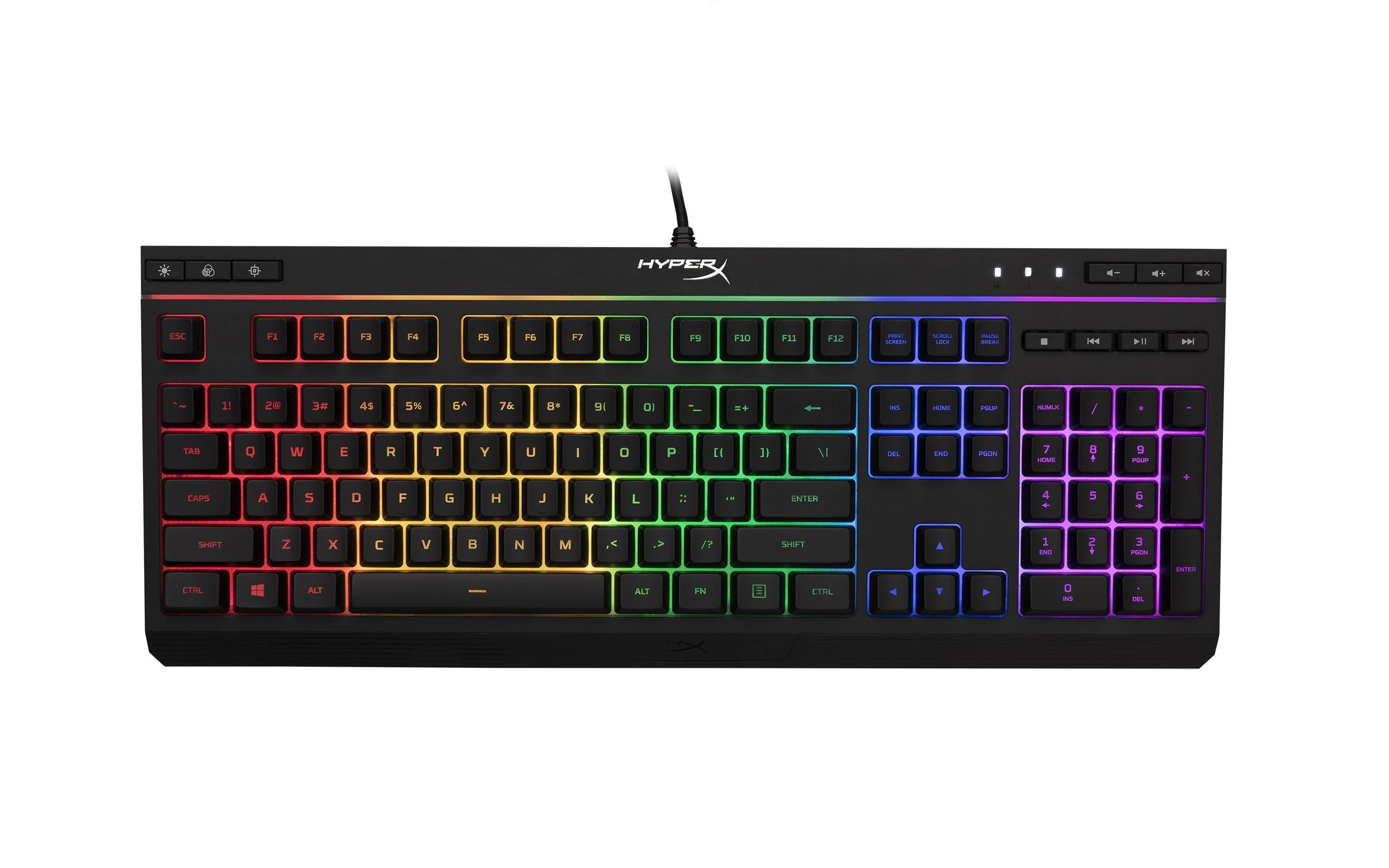 HyperX Alloy Core RGB Membraninė žaidimų klaviatūra, US išdėstymas, su pašvietimu