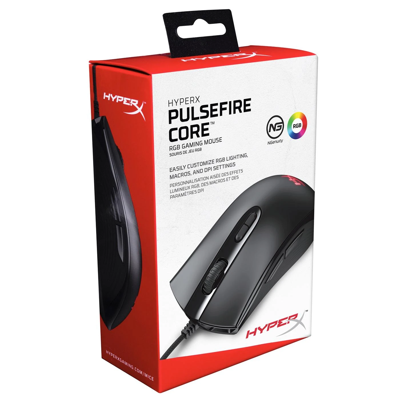 HyperX Pulsefire Core RGB žaidimų pelė, Juoda