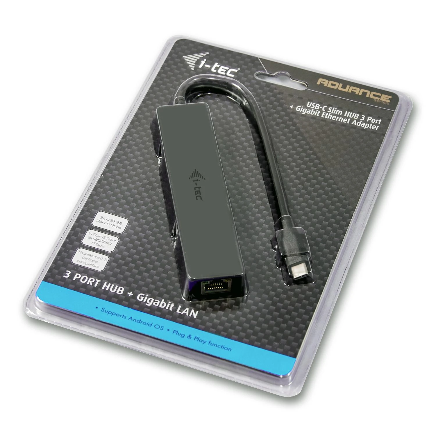 I-tec Advance C31GL3SLIM sąsajos šakotuvas USB 3.2 Gen 1 (3.1 Gen 1) Type-C 5000 Mbit/ai Juoda