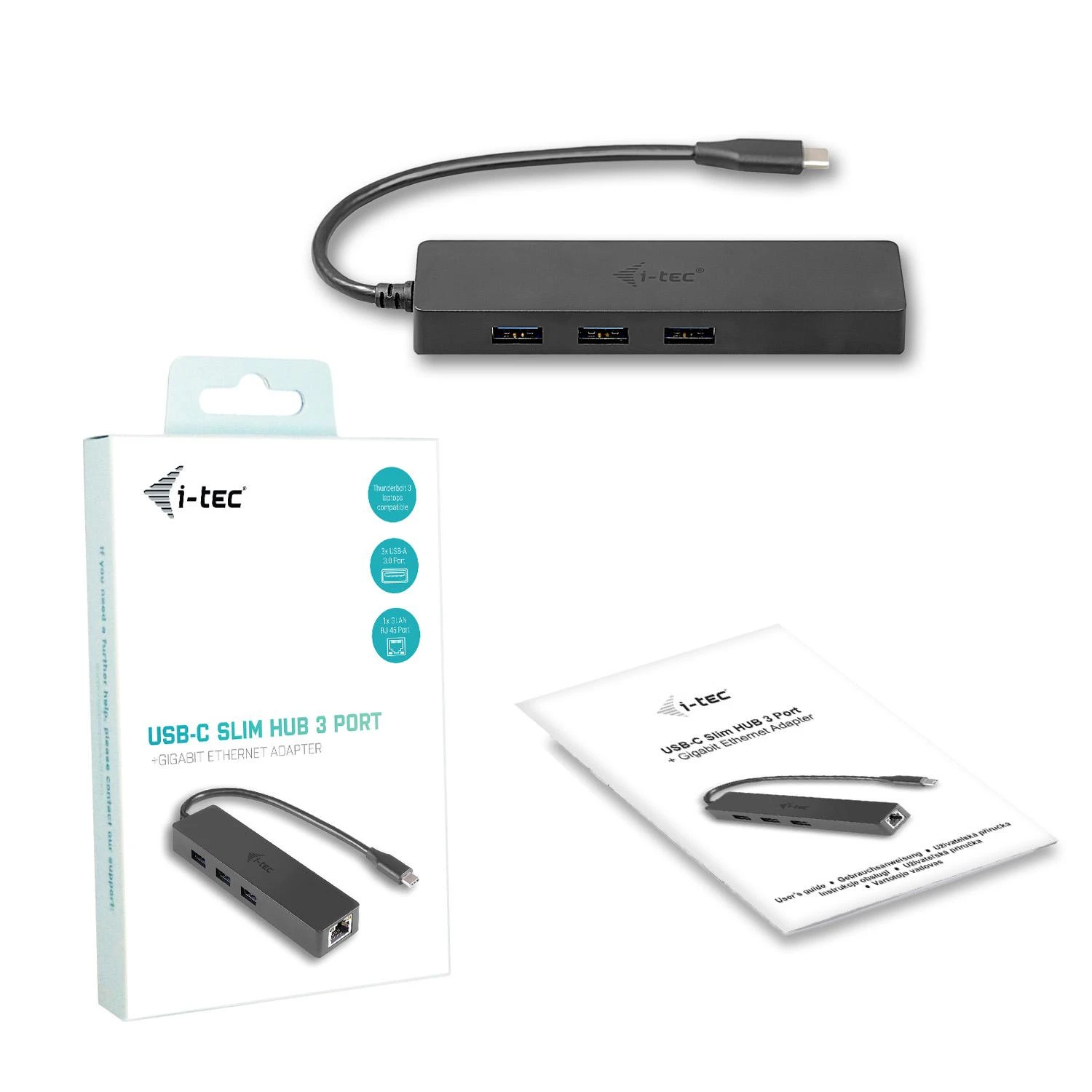 I-tec Advance C31GL3SLIM sąsajos šakotuvas USB 3.2 Gen 1 (3.1 Gen 1) Type-C 5000 Mbit/ai Juoda
