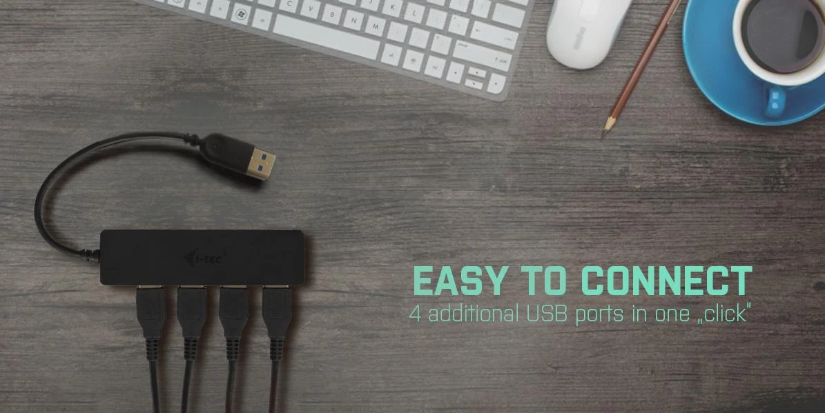 I-tec Advance U3HUB404 sąsajos šakotuvas USB 3.2 Gen 1 (3.1 Gen 1) Type-A 5000 Mbit/ai Juoda