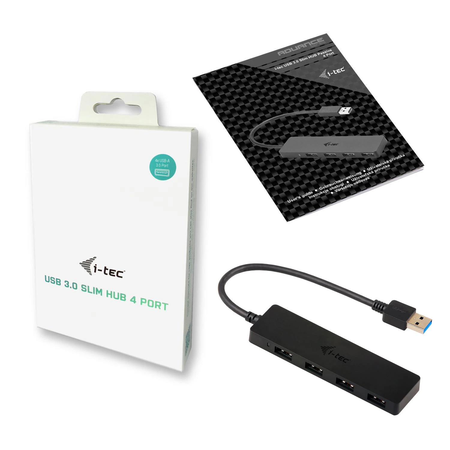 I-tec Advance U3HUB404 sąsajos šakotuvas USB 3.2 Gen 1 (3.1 Gen 1) Type-A 5000 Mbit/ai Juoda