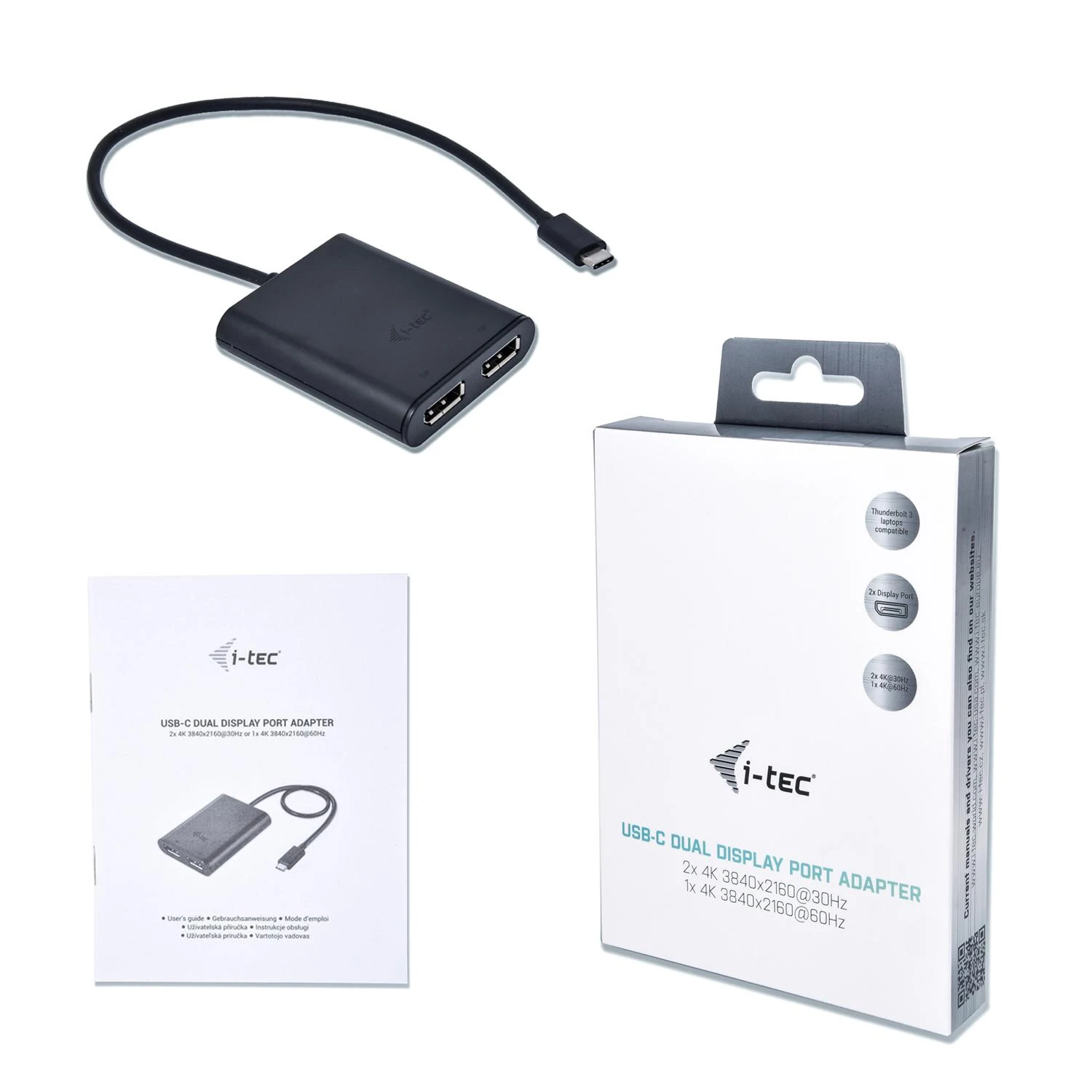 I-TEC USB C prie Dual DisplayPort Video Adapteris 2x DisplayPort 4K Ultra HD suderinamas su Thunderbolt 3