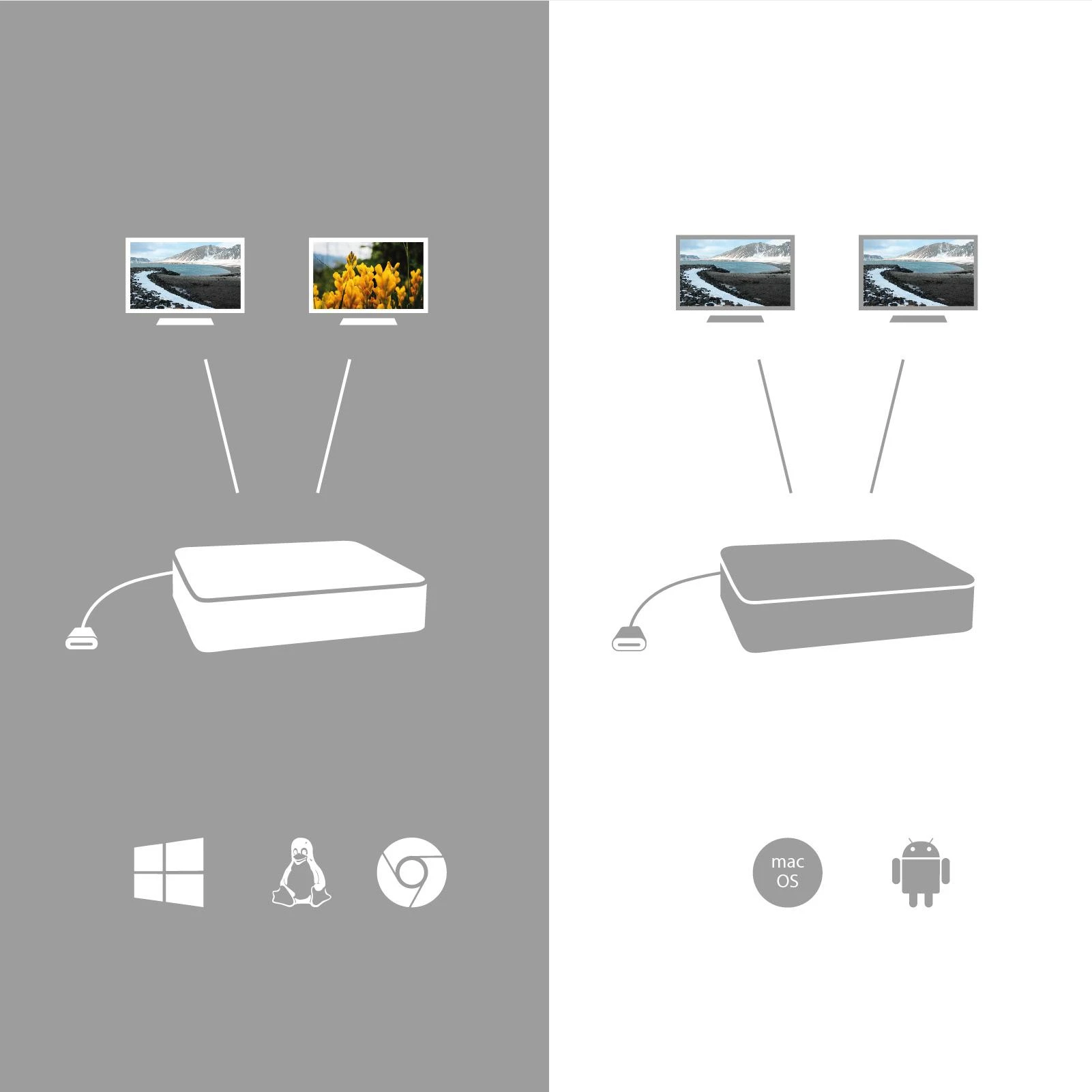 I-TEC USB C prie dviejų HDMI prievadų vaizdo adapteris 2x HDMI prievadas 4K Ultra HD suderinamas su Thunderbolt 3