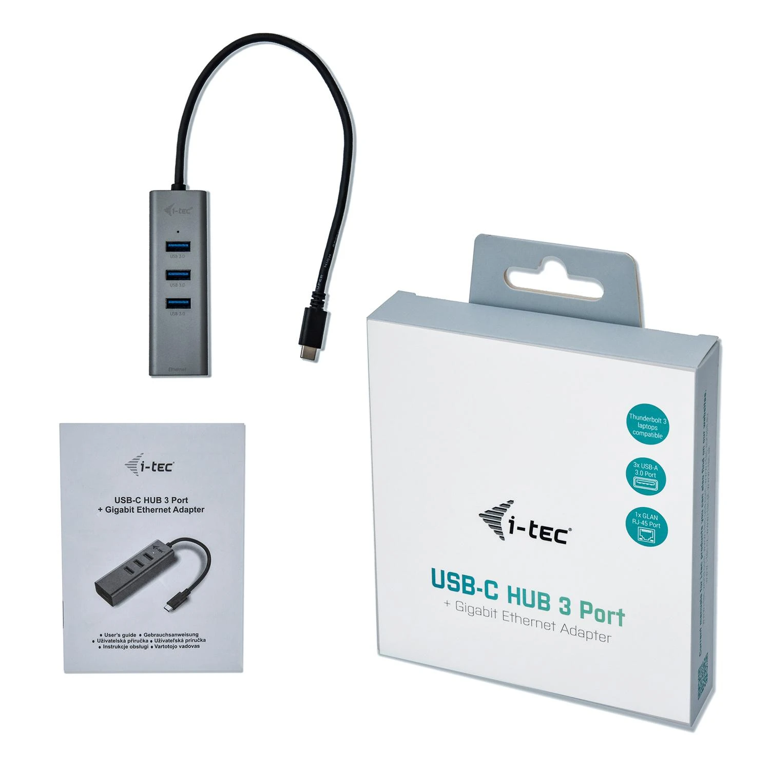 I-tec Metal C31METALG3HUB sąsajos šakotuvas USB 3.2 Gen 2 (3.1 Gen 2) Type-C 5000 Mbit/ai Pilka