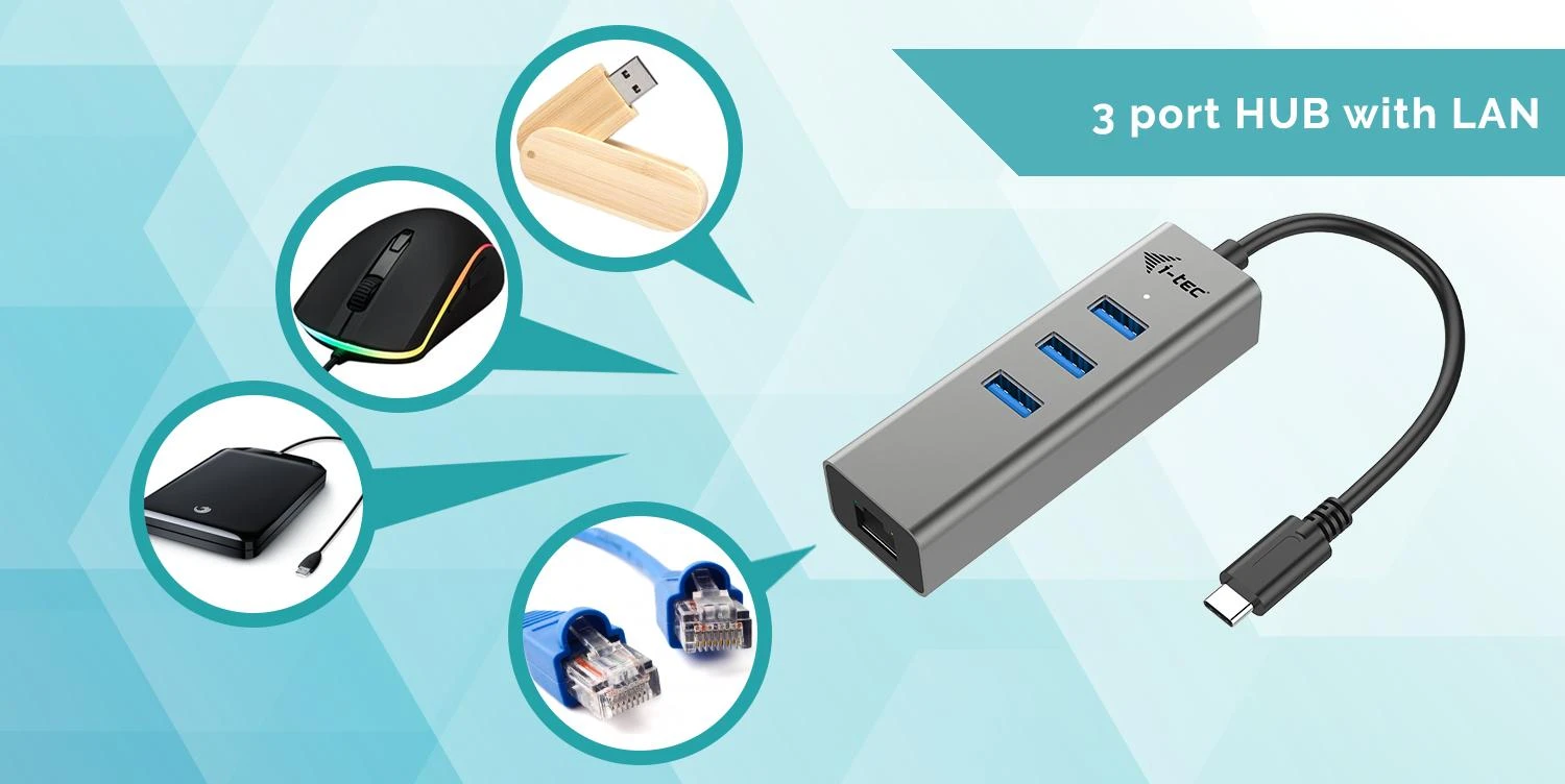 I-tec Metal C31METALG3HUB sąsajos šakotuvas USB 3.2 Gen 2 (3.1 Gen 2) Type-C 5000 Mbit/ai Pilka