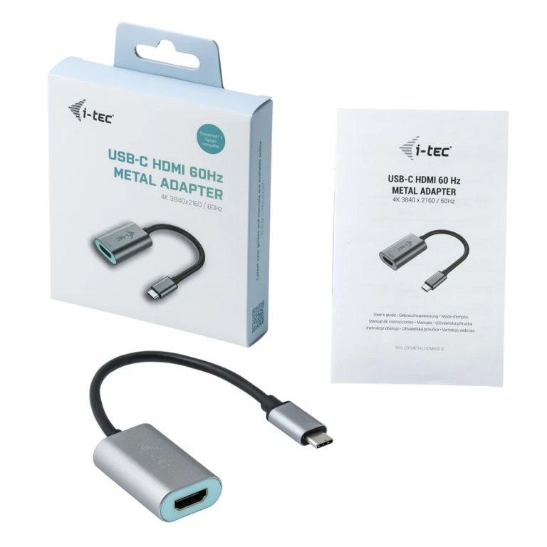 I-tec Metal C31METALHDMI60HZ vaizdo kabelio adapteris 0,15 m C tipo USB HDMI Pilka, Turkis