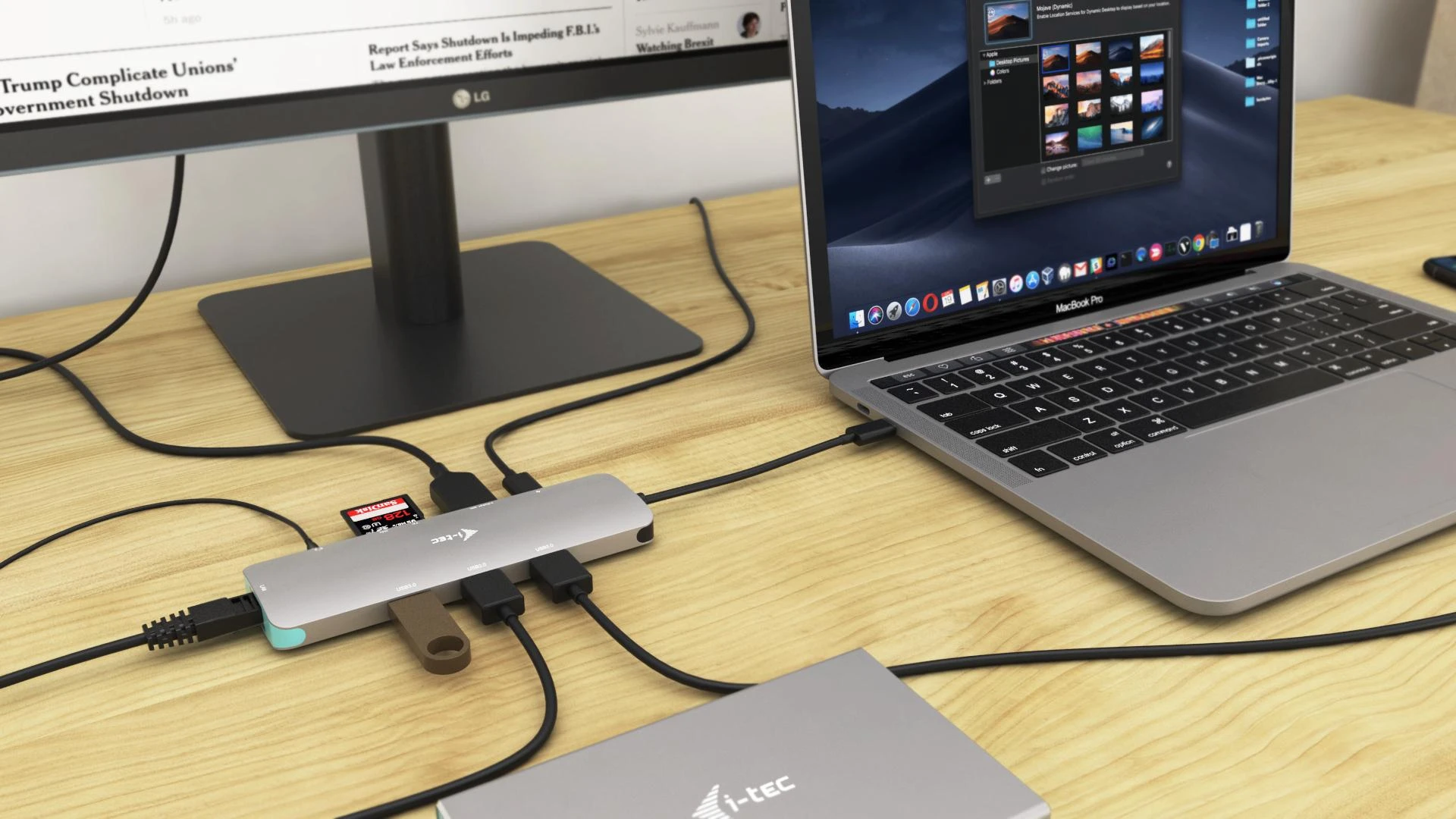 I-TEC USB C metalo nano dokas stotis 1xHDMI 4K 1xSD kortelių skaitytuvas 1xmicroSD kortelių skaitytuvas 1xGLAN 1xgarsas 3x USB 3.0 prievadas 1x USB-C PD