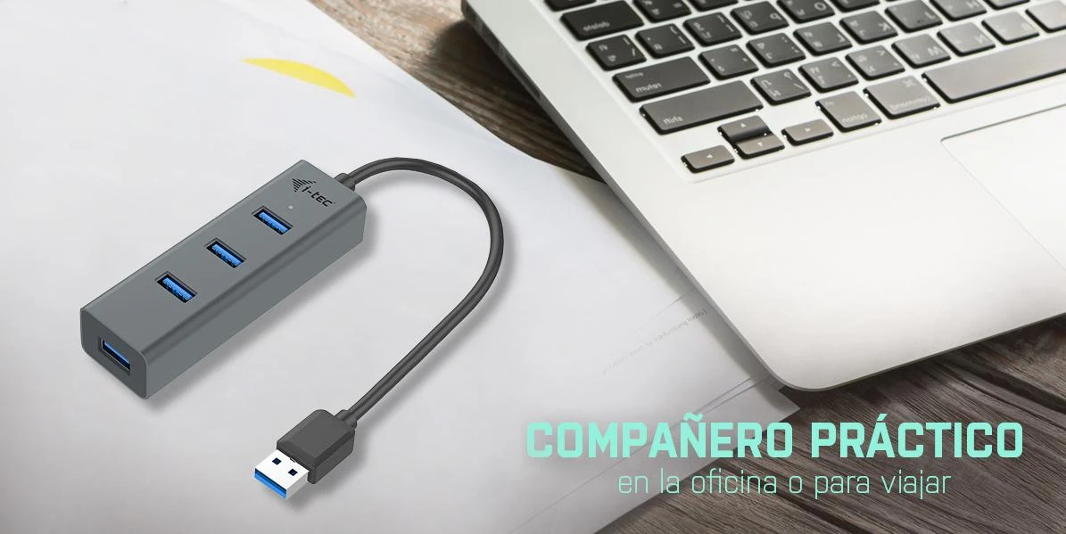 I-tec Metal U3HUBMETAL403 sąsajos šakotuvas USB 3.2 Gen 1 (3.1 Gen 1) Type-A 5000 Mbit/ai Pilka