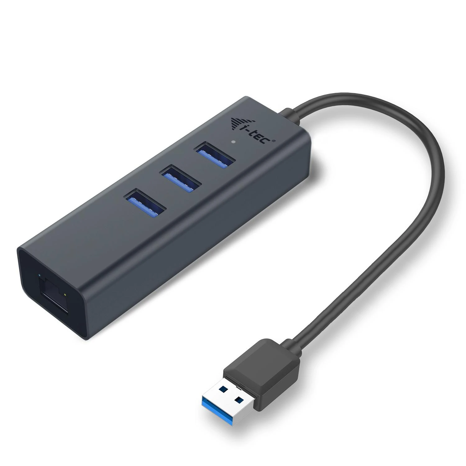 I-tec pilkas USB šakotuvas su tinklo jungtimi