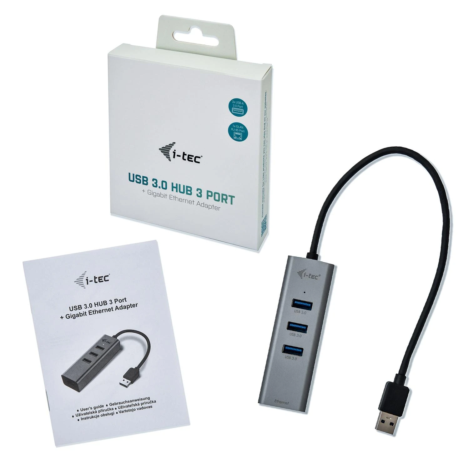 I-tec Metal U3METALG3HUB sąsajos šakotuvas USB 3.2 Gen 1 (3.1 Gen 1) Type-A 5000 Mbit/ai Pilka