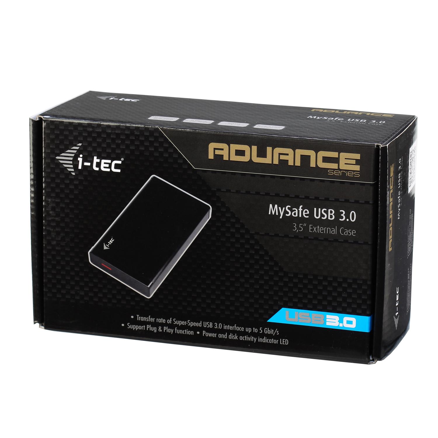 Serveris I-tec MYSAFE35U401 saugojimo diskų korpusas 3.5" HDD korpusas Juoda, Metalinis