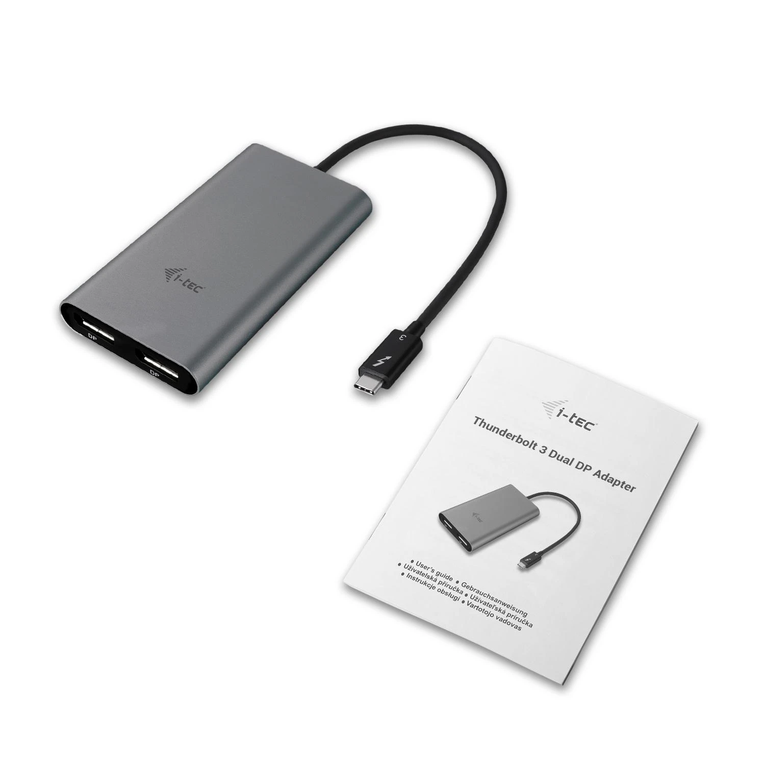 I-TEC THUNDERBOLT3 Dual DP vaizdo adapteris, skirtas Thunderbolt3 MacOS ir Windows, palaiko 1x 5K 60Hz Monitorius arba 2x 4K 60Hz Monitorius