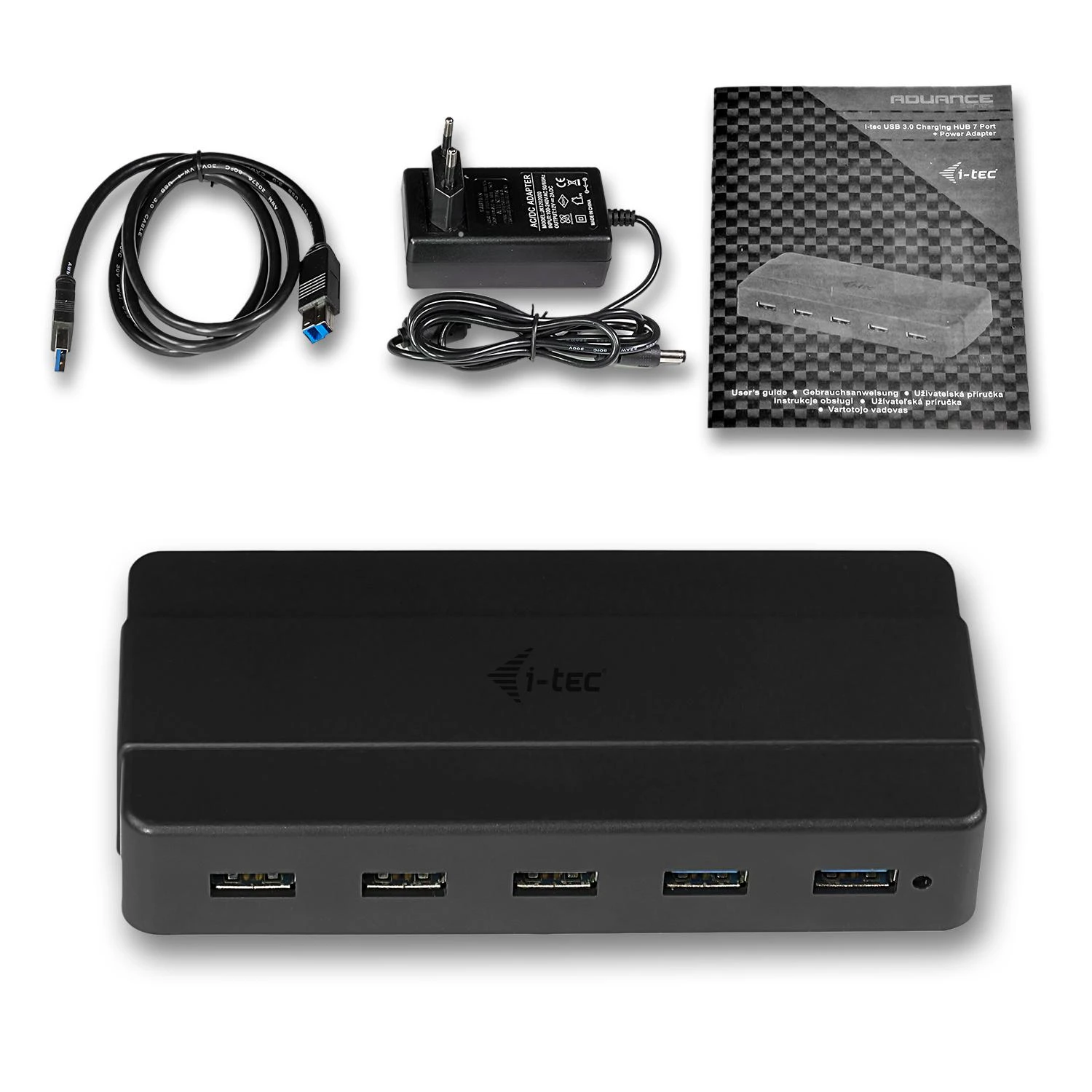 I-tec U3HUB742 sąsajos šakotuvas USB 3.2 Gen 1 (3.1 Gen 1) Type-B 5000 Mbit/ai Juoda