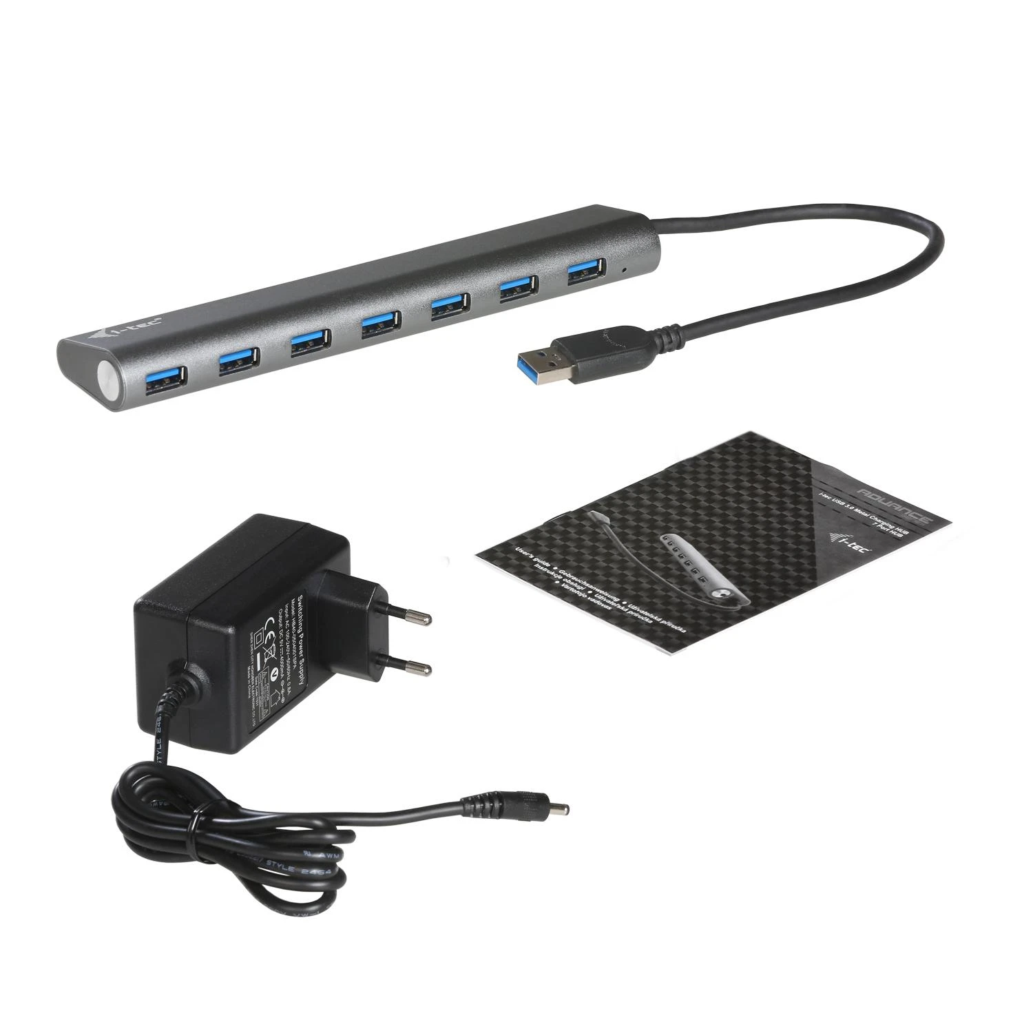 I-tec Metal U3HUB778 sąsajos šakotuvas USB 3.2 Gen 1 (3.1 Gen 1) Type-A 5000 Mbit/ai Sidabras