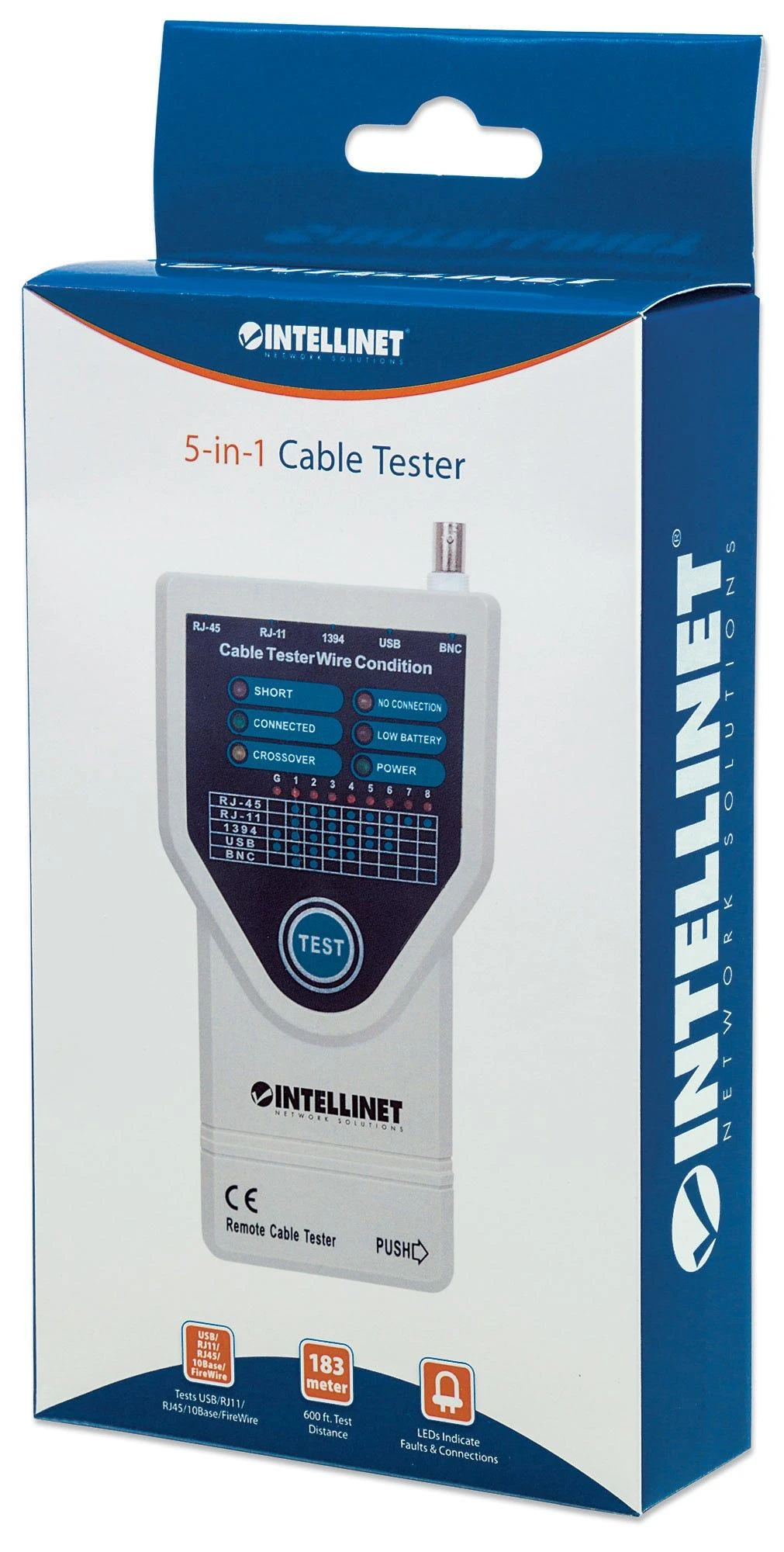 Intellinet 5-in-1 UTP / STP kabelio bandymo įtaisas Pilka (Atnaujinta)