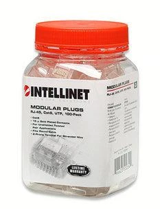 INTELLINET moduliniai kištukai RJ45 lanksčiam UTP 8P8C, Cat 6, 100 vnt.