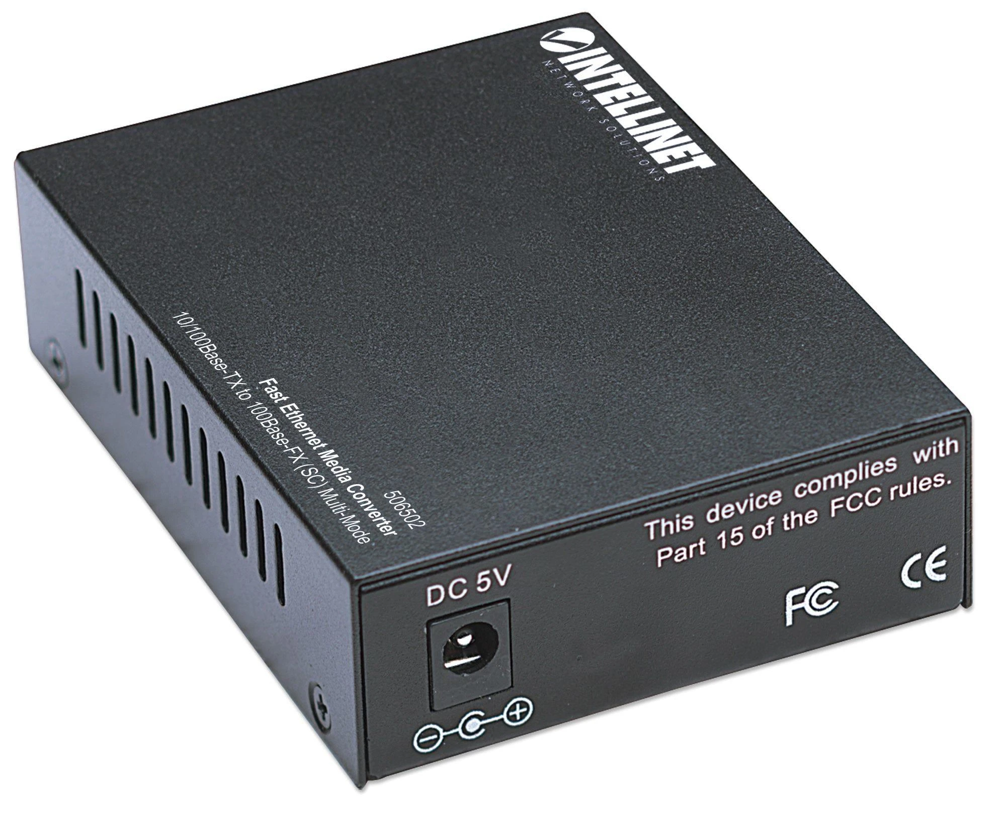 Intellinet 506502 tinklo medijos keitiklis 100 Mbit/ai 1310 nm Keli režimai Juoda