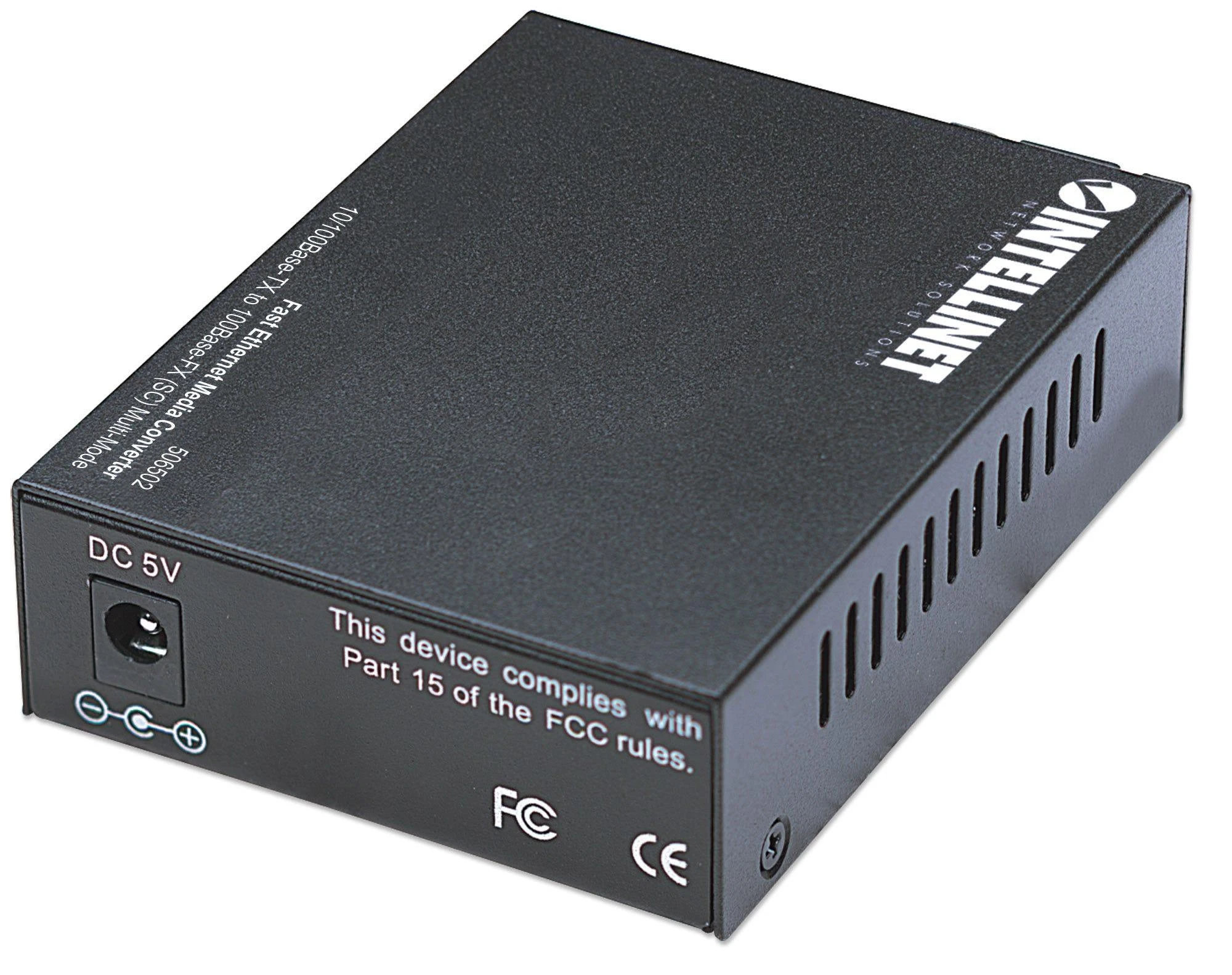 Intellinet 506502 tinklo medijos keitiklis 100 Mbit/ai 1310 nm Keli režimai Juoda