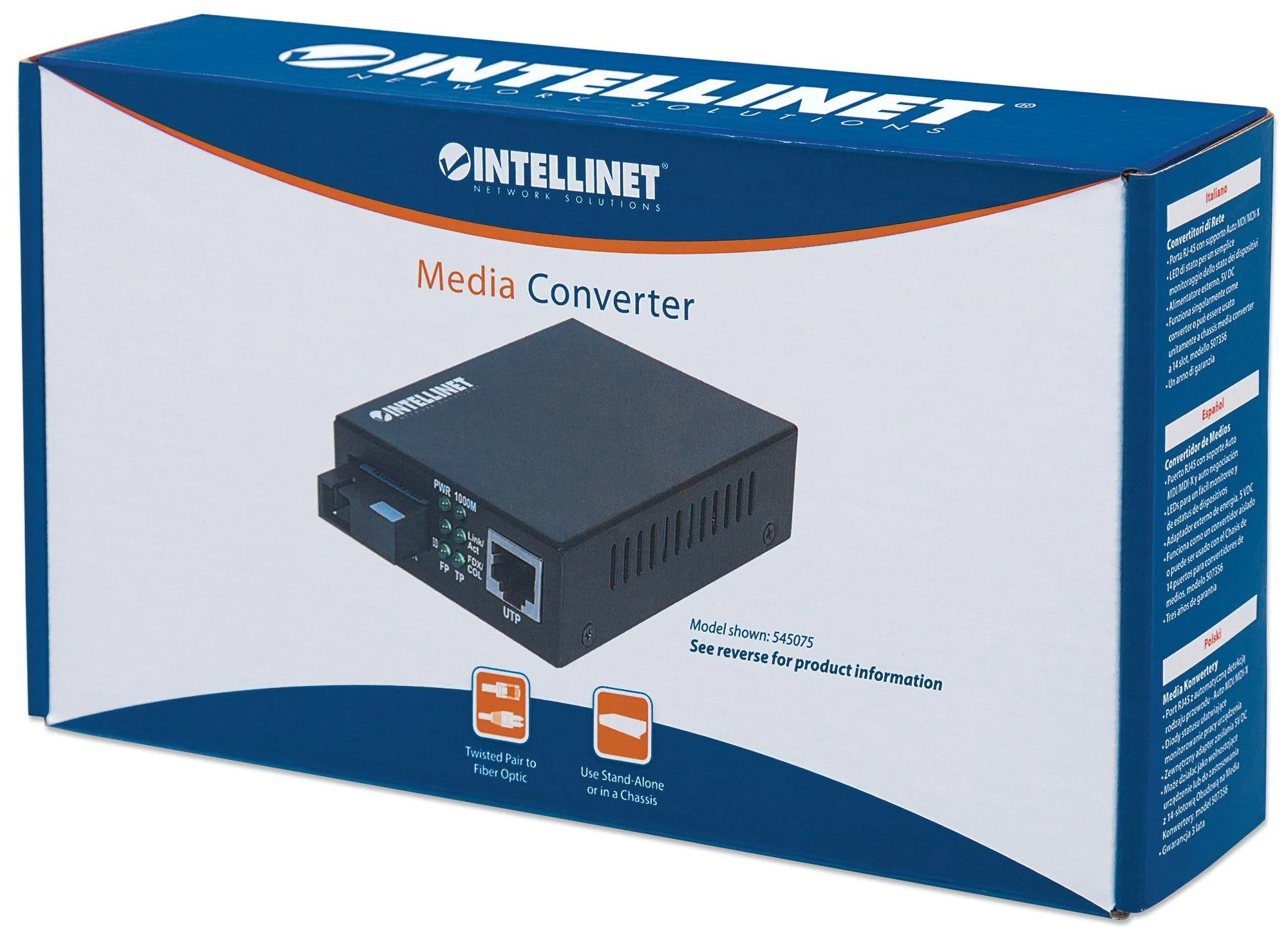 Intellinet 507349 tinklo medijos keitiklis 1000 Mbit/ai 1310 nm Vienas režimas Juoda