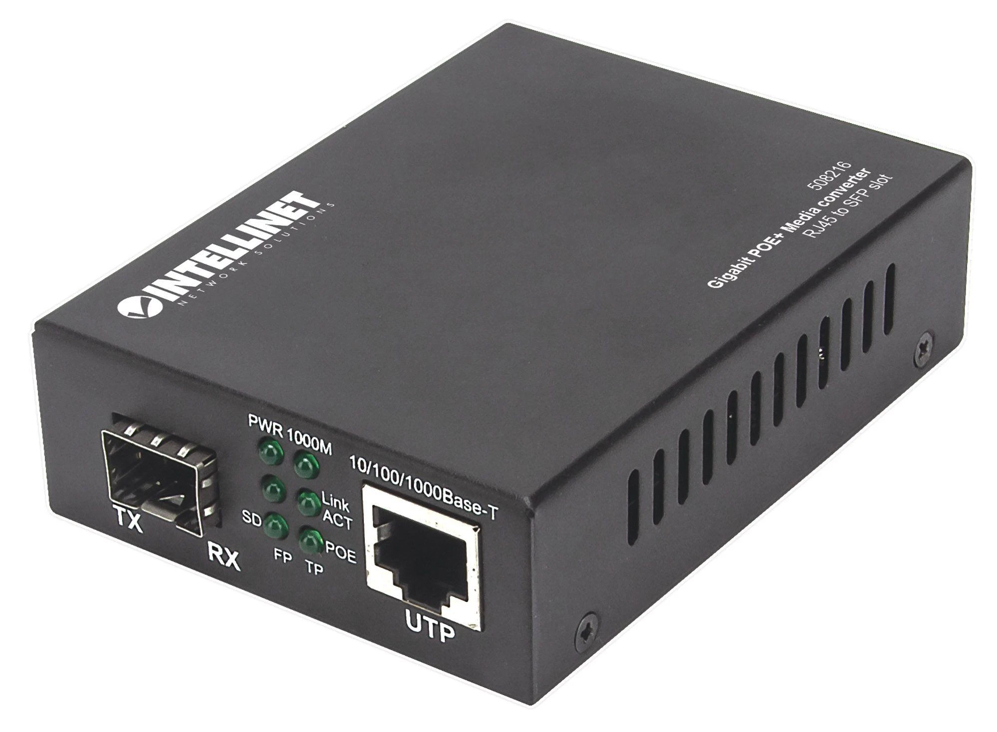 Intellinet 508216 tinklo medijos keitiklis 1000 Mbit/ai Juoda