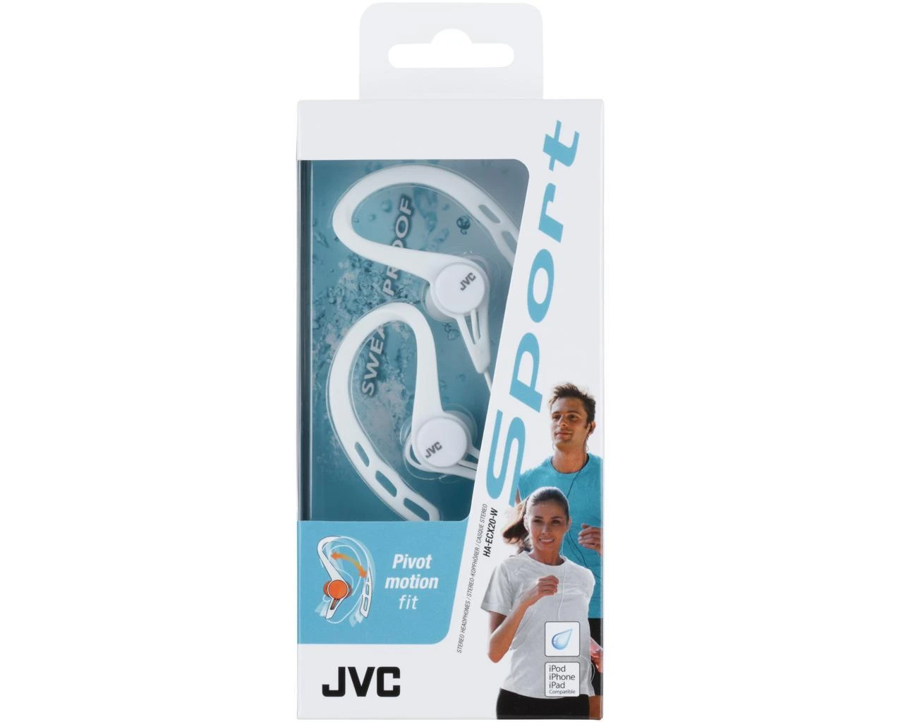 Į ausis įkišamos Ausinės Sportui/Bėgiojimui JVC HA-ECX20WE IPX2 baltos