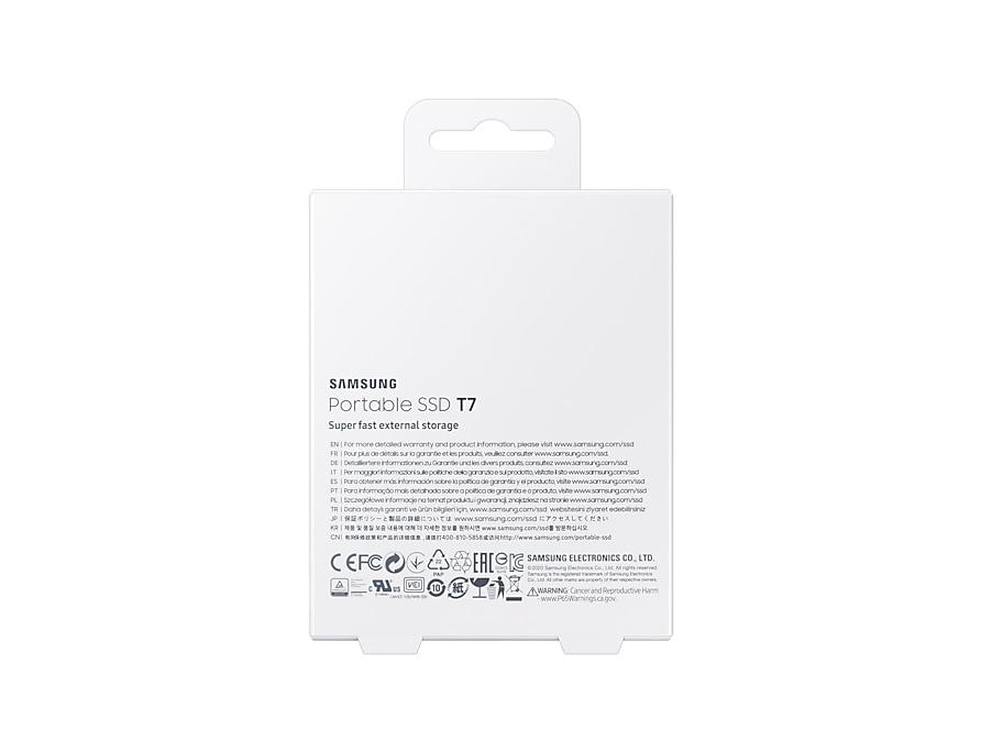Išorinis kietasis diskas SSD SAMSUNG|T7/1TB/USB 3.2/Rašymo greitis 1000 MBytes/sec/Skaitymo greitis 1050 MBytes/sec/MU-PC1T0H/WW