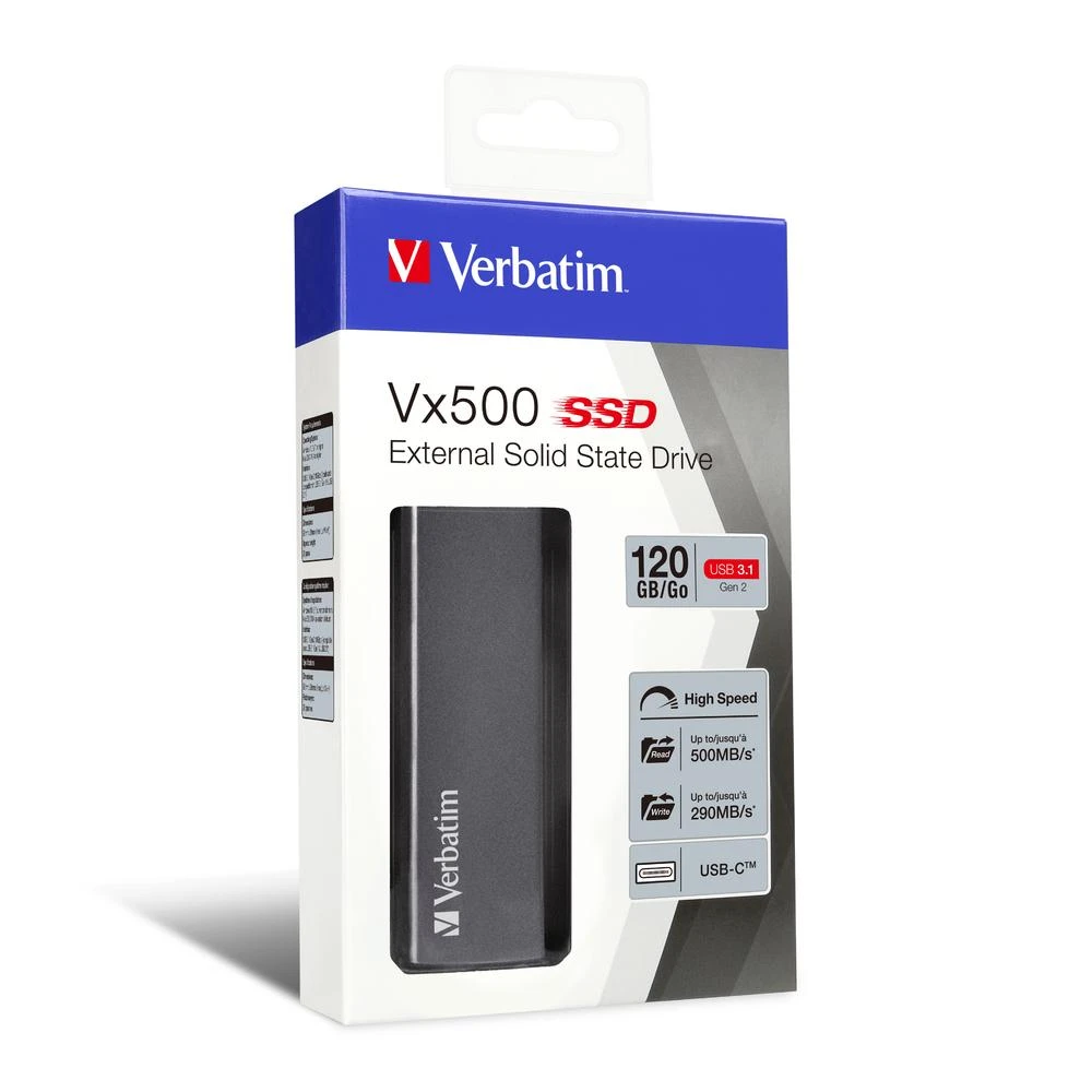 Kietasis diskas Verbatim Vx500 120 GB Sidabras