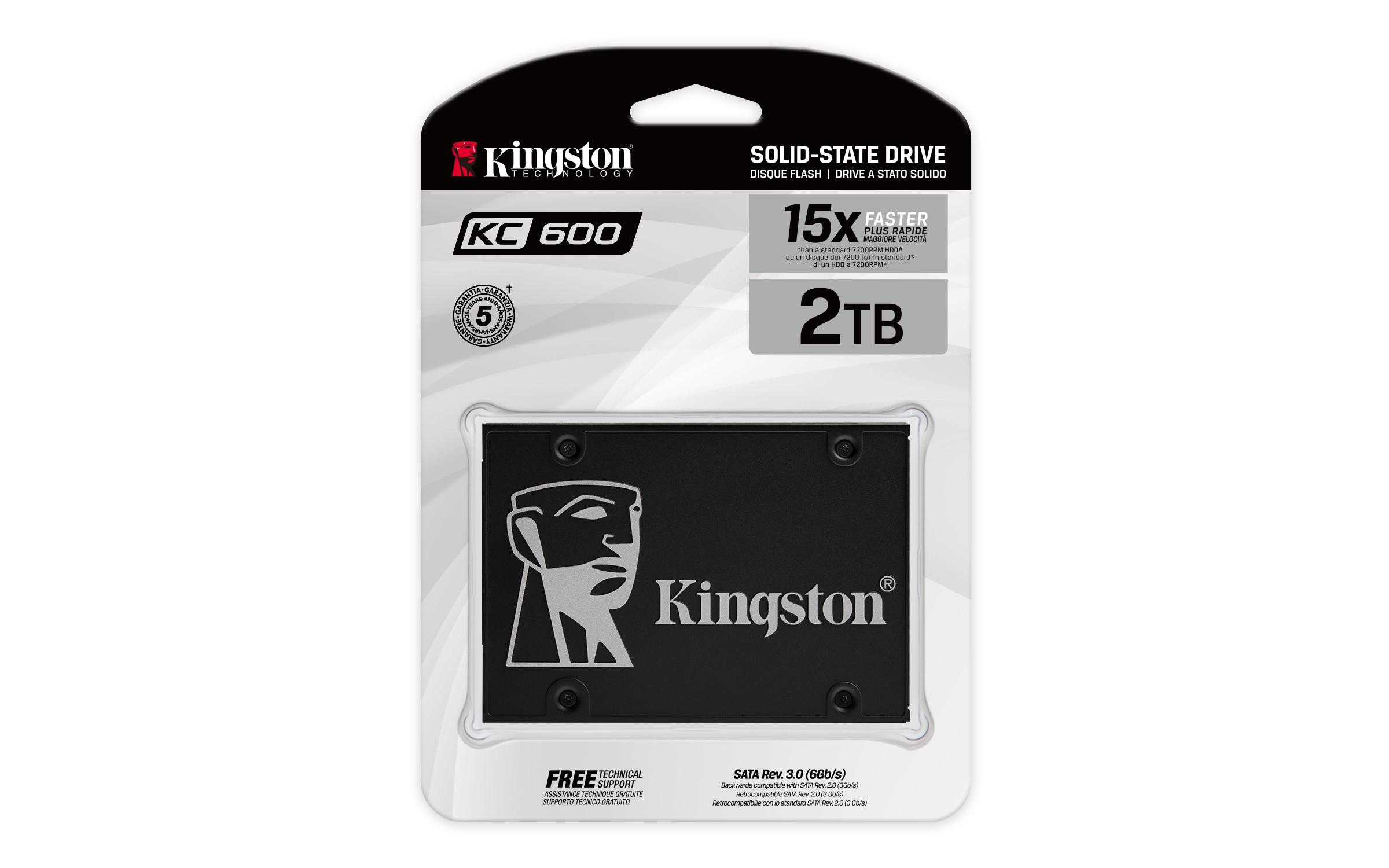 „Kingston Technology KC600 2,5" 2048 GB „Serial ATA III“ 3D TLC“