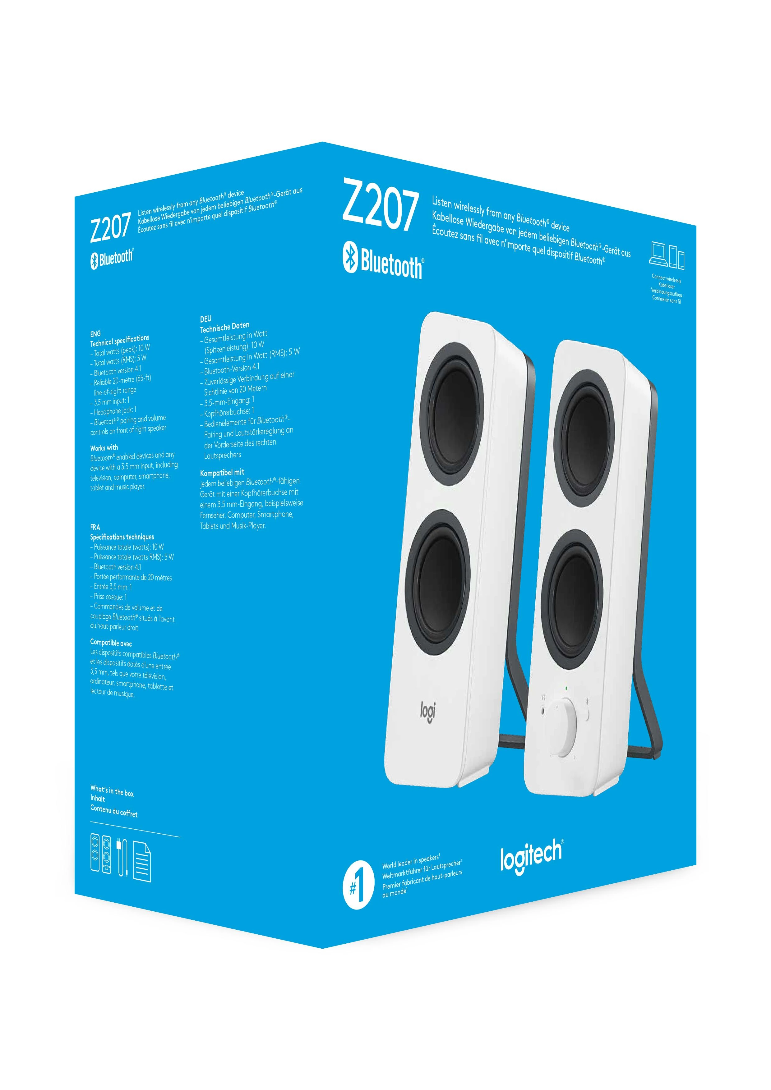 LOGITECH Z207 Bluetooth kompiuterio garsiakalbiai - OFF Baltas - EMEA
