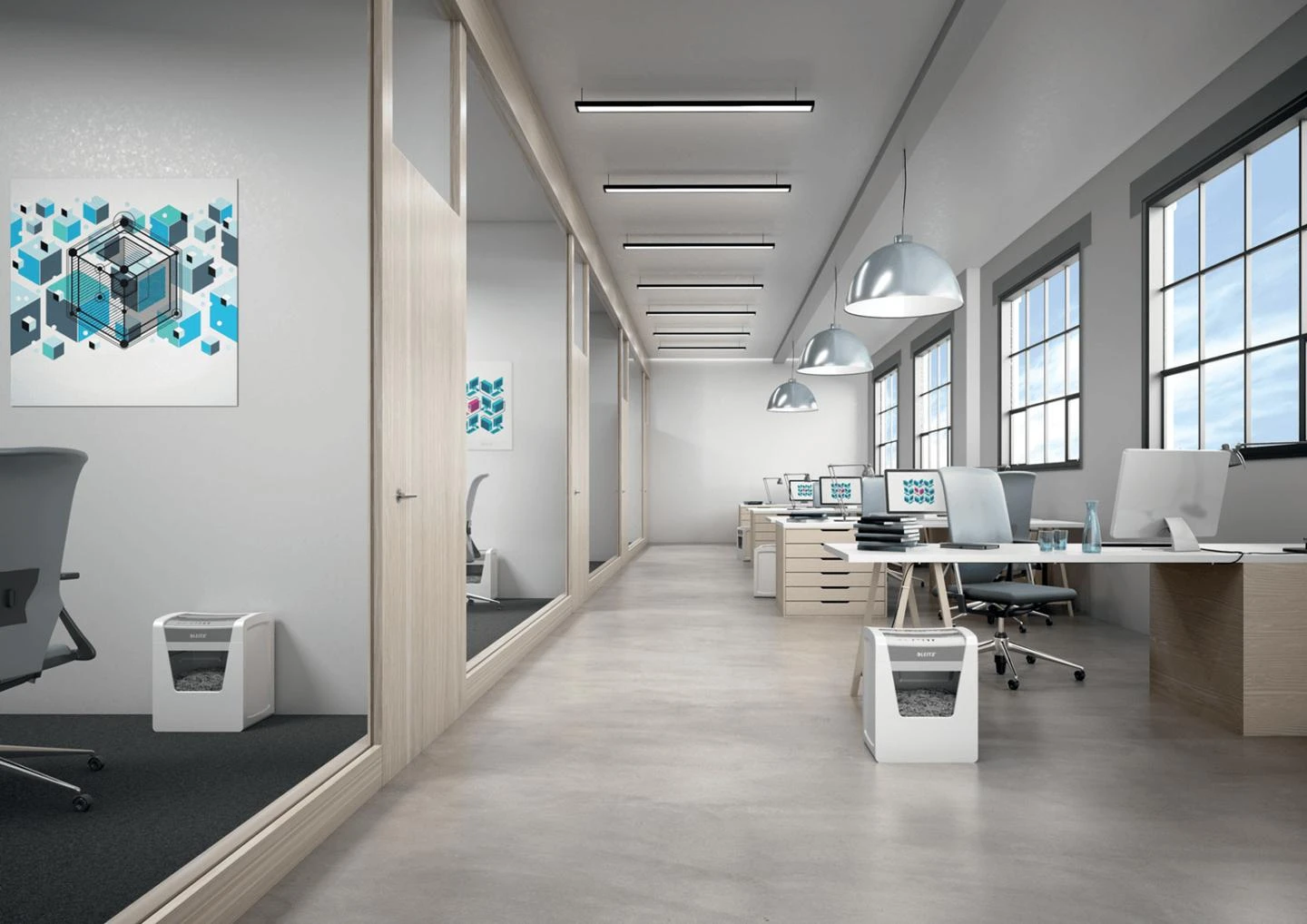 Dokumentų naikiklis LEITZ IQ Office, P5, 23L, 10 lapų/80gsm
