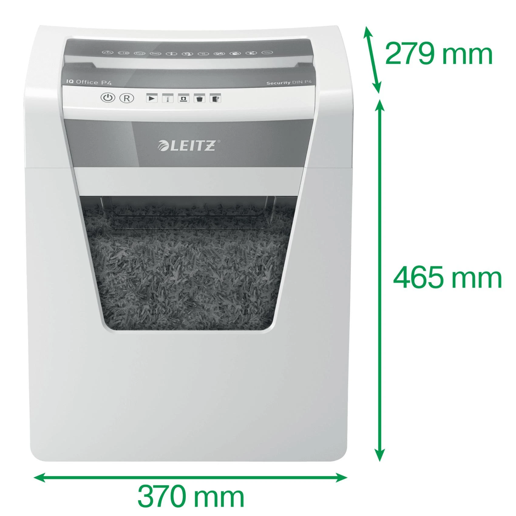 Dokumentų naikiklis LEITZ IQ Office, P4, 23L, 4x40mm, 15 lapų/80gsm