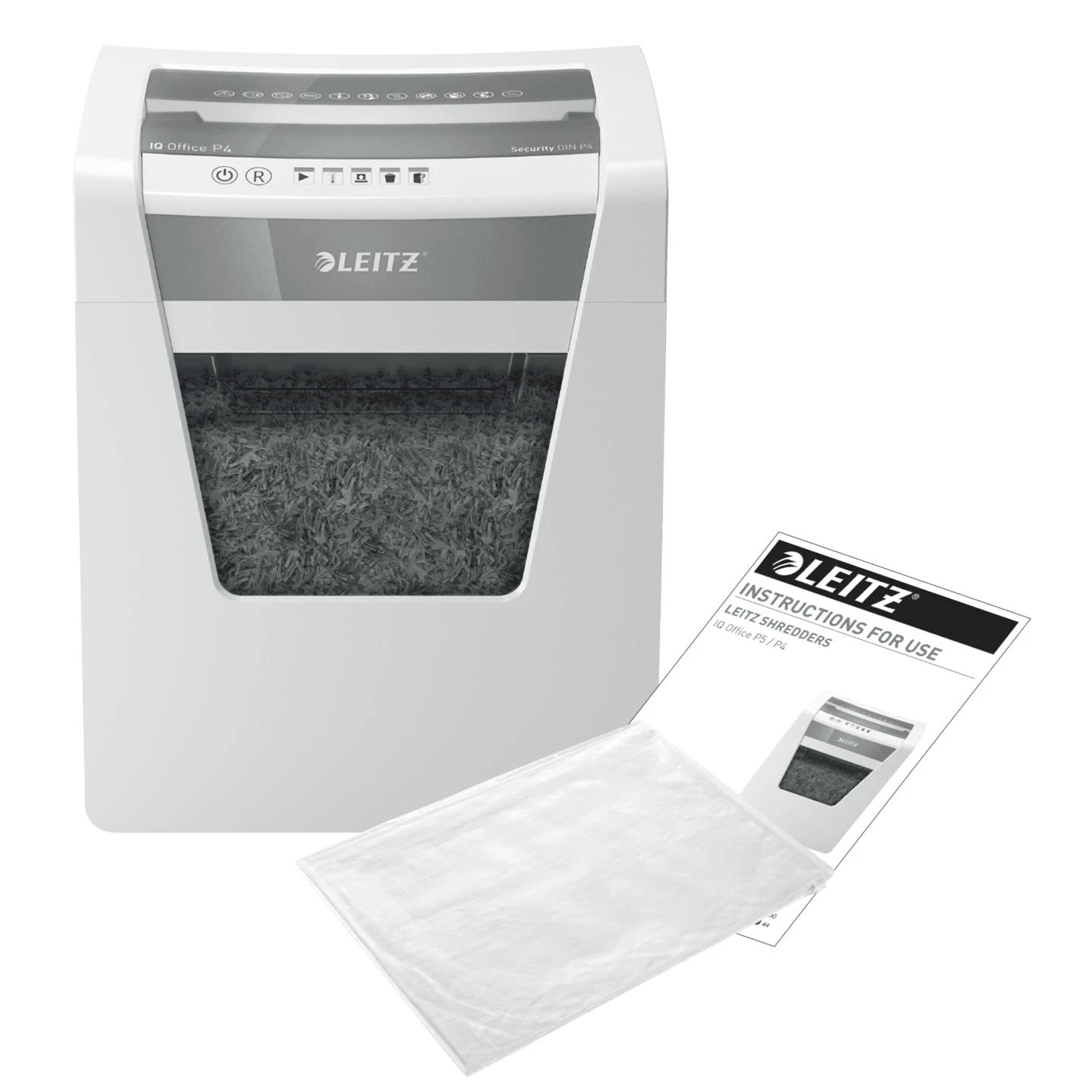 Dokumentų naikiklis LEITZ IQ Office, P4, 23L, 4x40mm, 15 lapų/80gsm